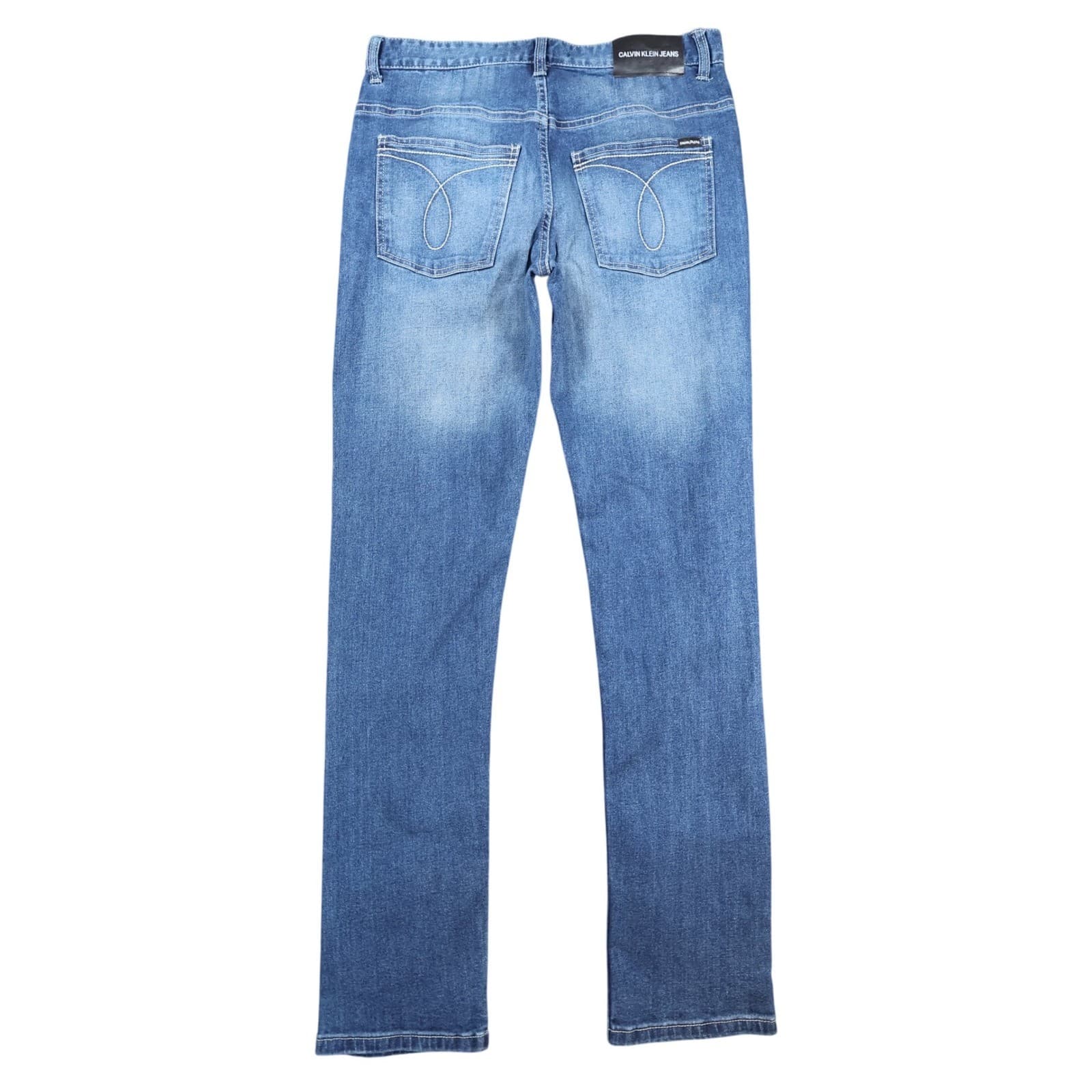 Calvin Klein Jeans Skinny Boys 20 Blue Cotton Blend Stretch Denim Casual - Thumbnail 2