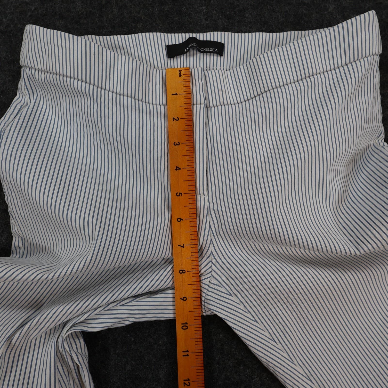Amanda + Chelsea Dress Pants Womens 6P Blue White Pinstripe Rayon Slim Trousers - Thumbnail 6
