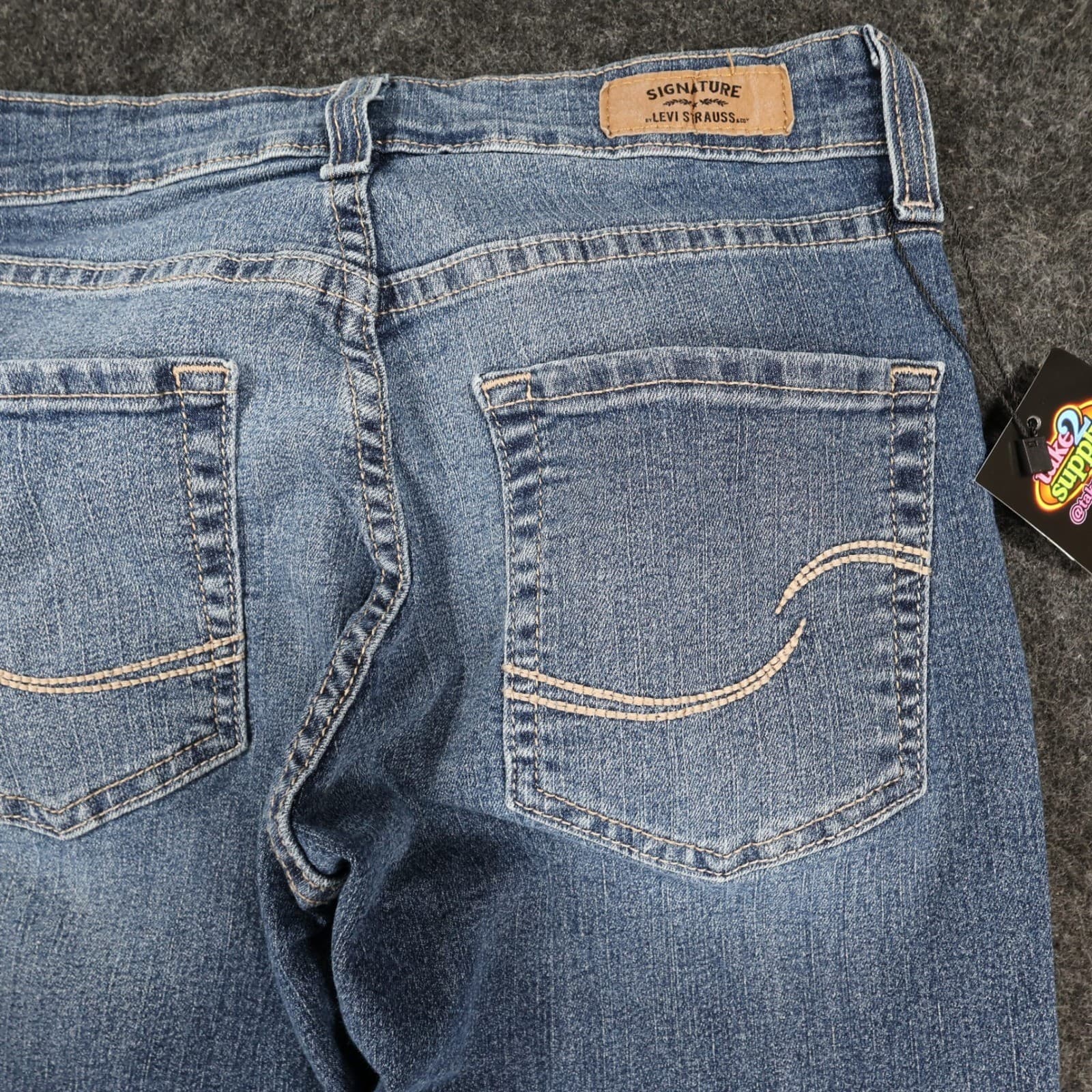 Signature by Levi Strauss Jeans Womens 4 Blue Cotton Modern Slim Cuffed Stretch - Thumbnail 13