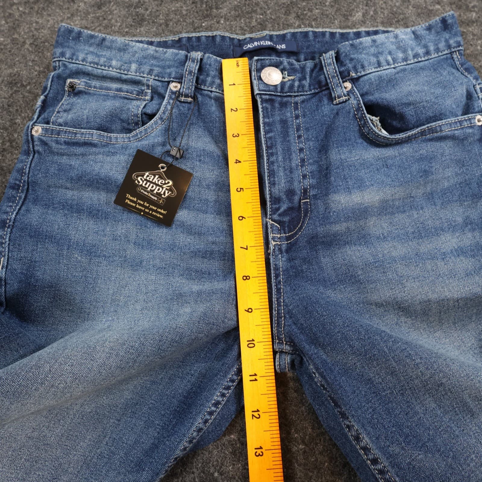 Calvin Klein Jeans Skinny Boys 20 Blue Cotton Blend Stretch Denim Casual - Thumbnail 5