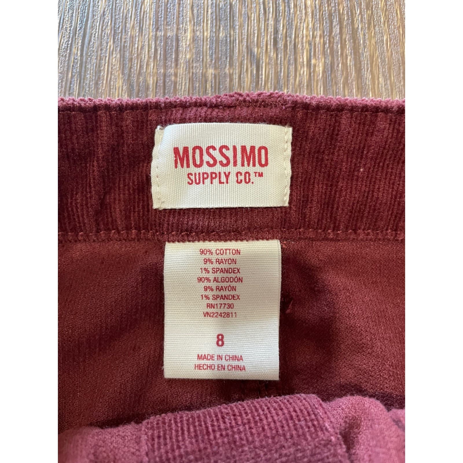 Mossimo Corduroy Mini A-Line Skirt Women Size 8 Burgundy - Thumbnail 4