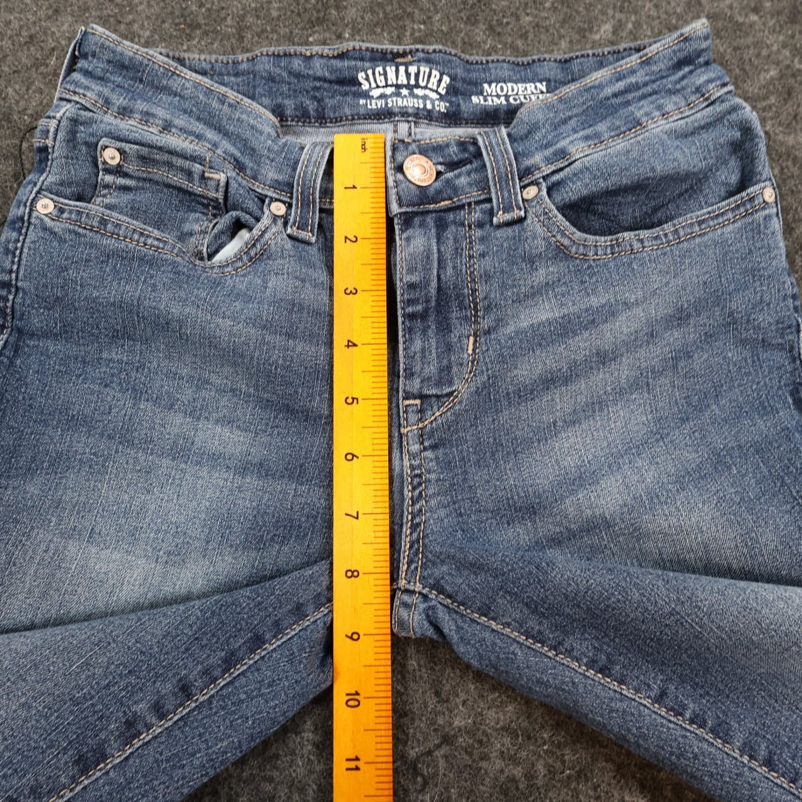 Signature by Levi Strauss Jeans Womens 4 Blue Cotton Modern Slim Cuffed Stretch - Thumbnail 5