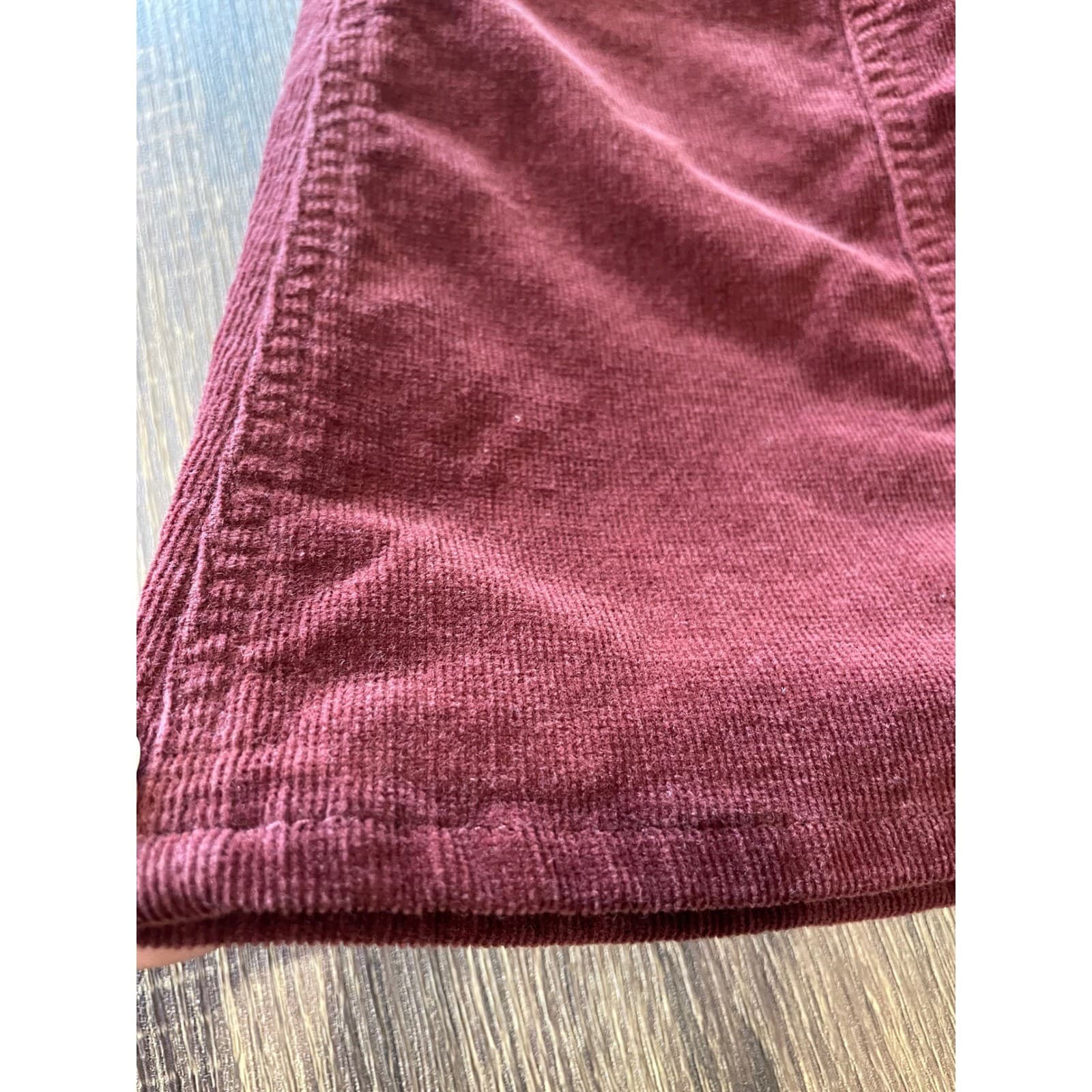 Mossimo Corduroy Mini A-Line Skirt Women Size 8 Burgundy - Thumbnail 3