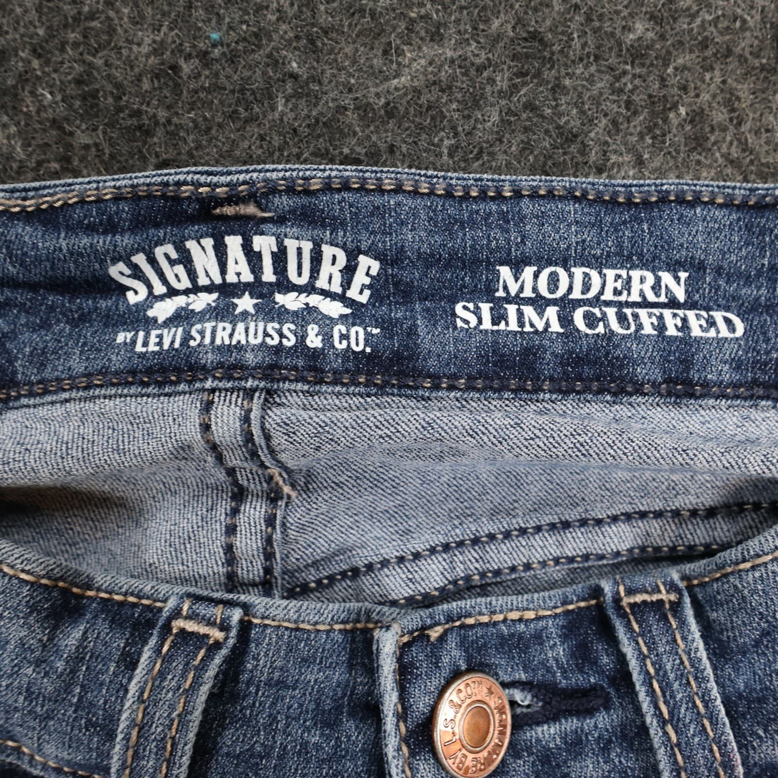 Signature by Levi Strauss Jeans Womens 4 Blue Cotton Modern Slim Cuffed Stretch - Thumbnail 7