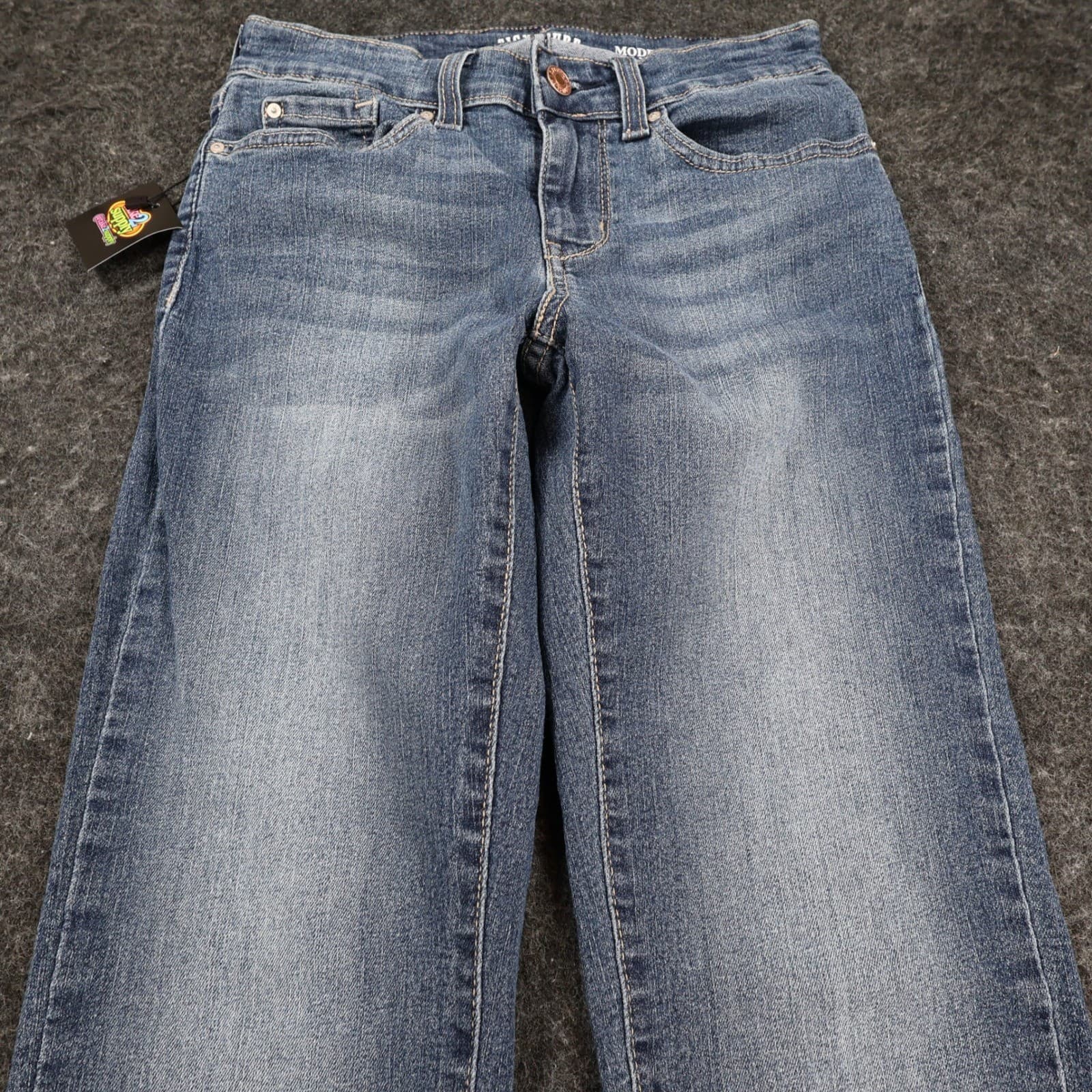 Signature by Levi Strauss Jeans Womens 4 Blue Cotton Modern Slim Cuffed Stretch - Thumbnail 10