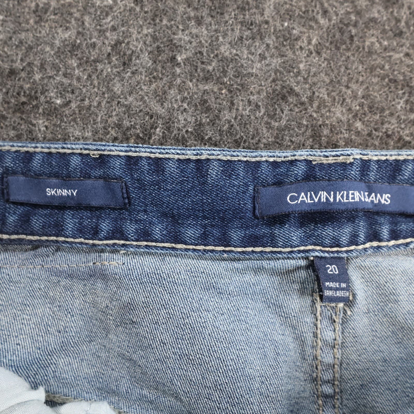 Calvin Klein Jeans Skinny Boys 20 Blue Cotton Blend Stretch Denim Casual - Thumbnail 7