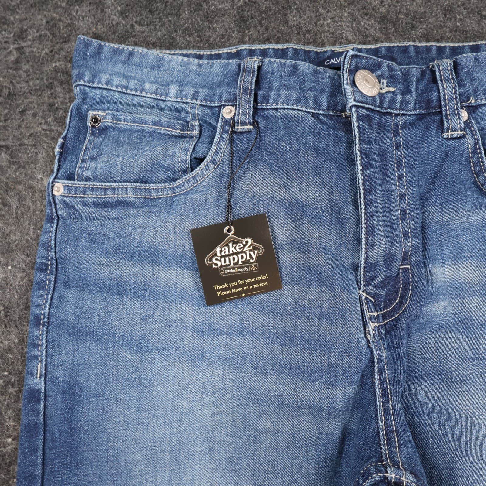 Calvin Klein Jeans Skinny Boys 20 Blue Cotton Blend Stretch Denim Casual - Thumbnail 11