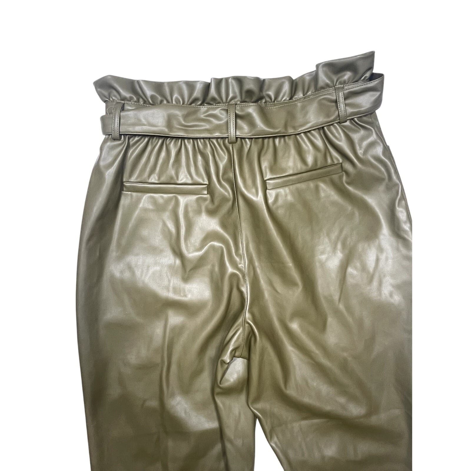 Who What Wear Women's Faux Paperbag Leather Pants - Size 6 - Thumbnail 2