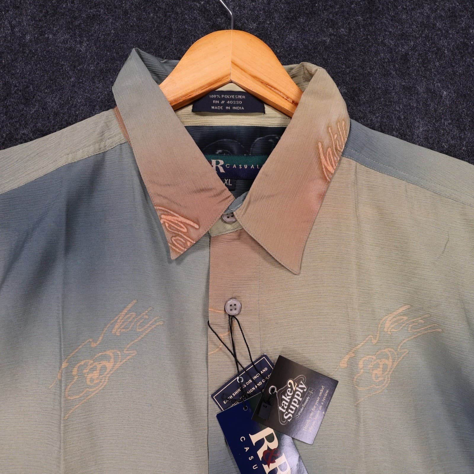 RR Casuals Button Up Shirt Mens XL Multicolor New Vintage Short Sleeve - Thumbnail 3