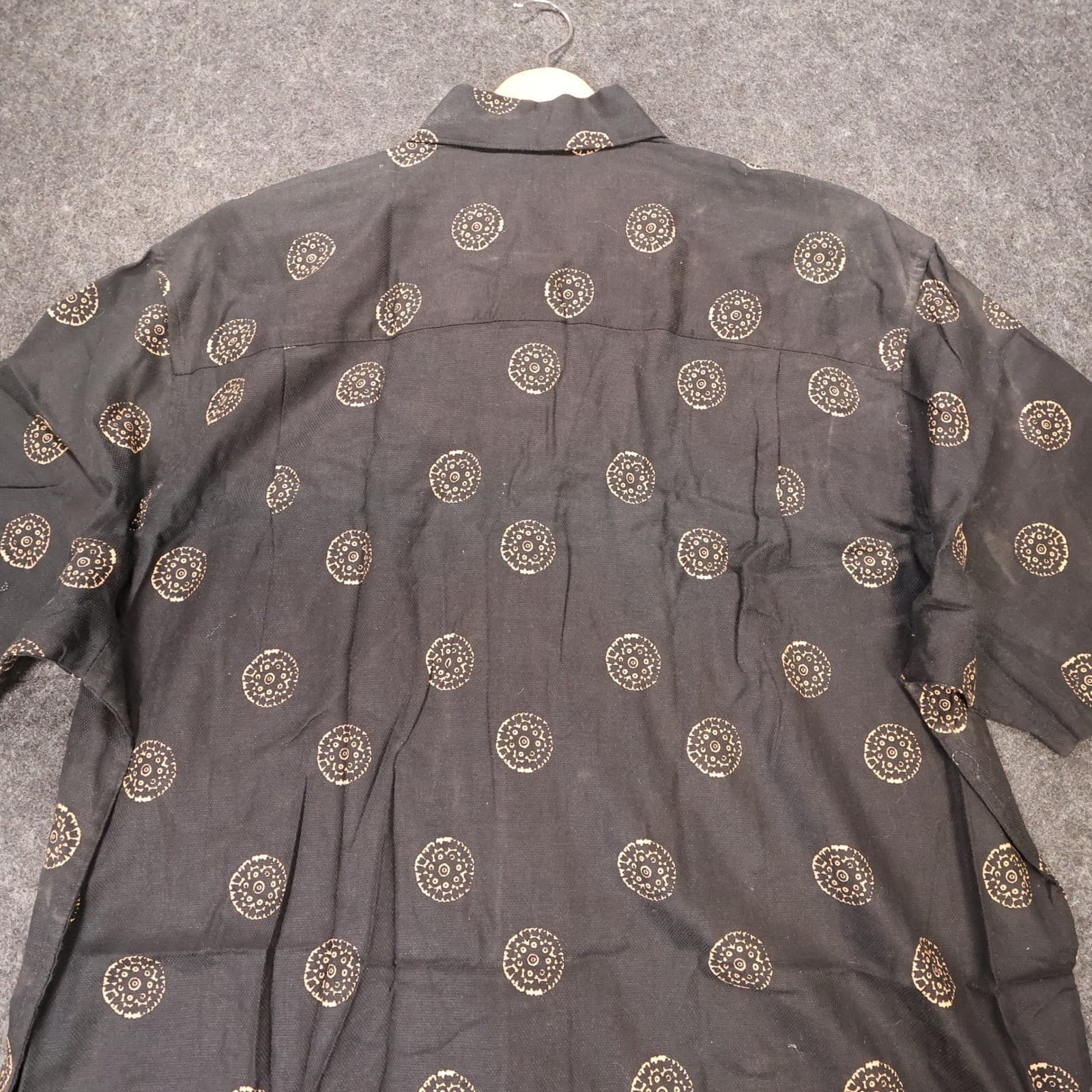 UNTIED Button Up Shirt Mens XL Vintage New Geometric Print Short Sleeve Cotton - Thumbnail 4