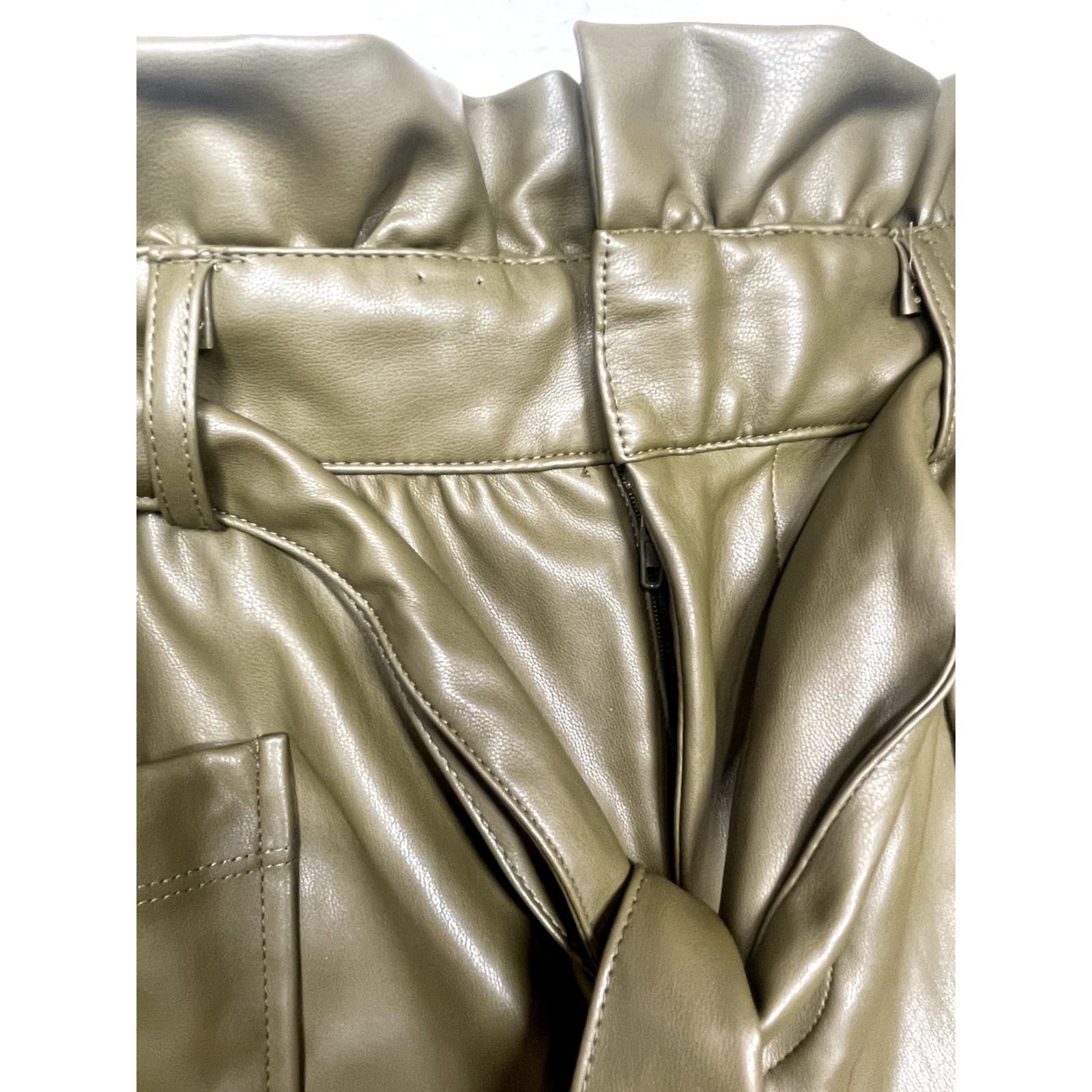 Who What Wear Women's Faux Paperbag Leather Pants - Size 6 - Thumbnail 5