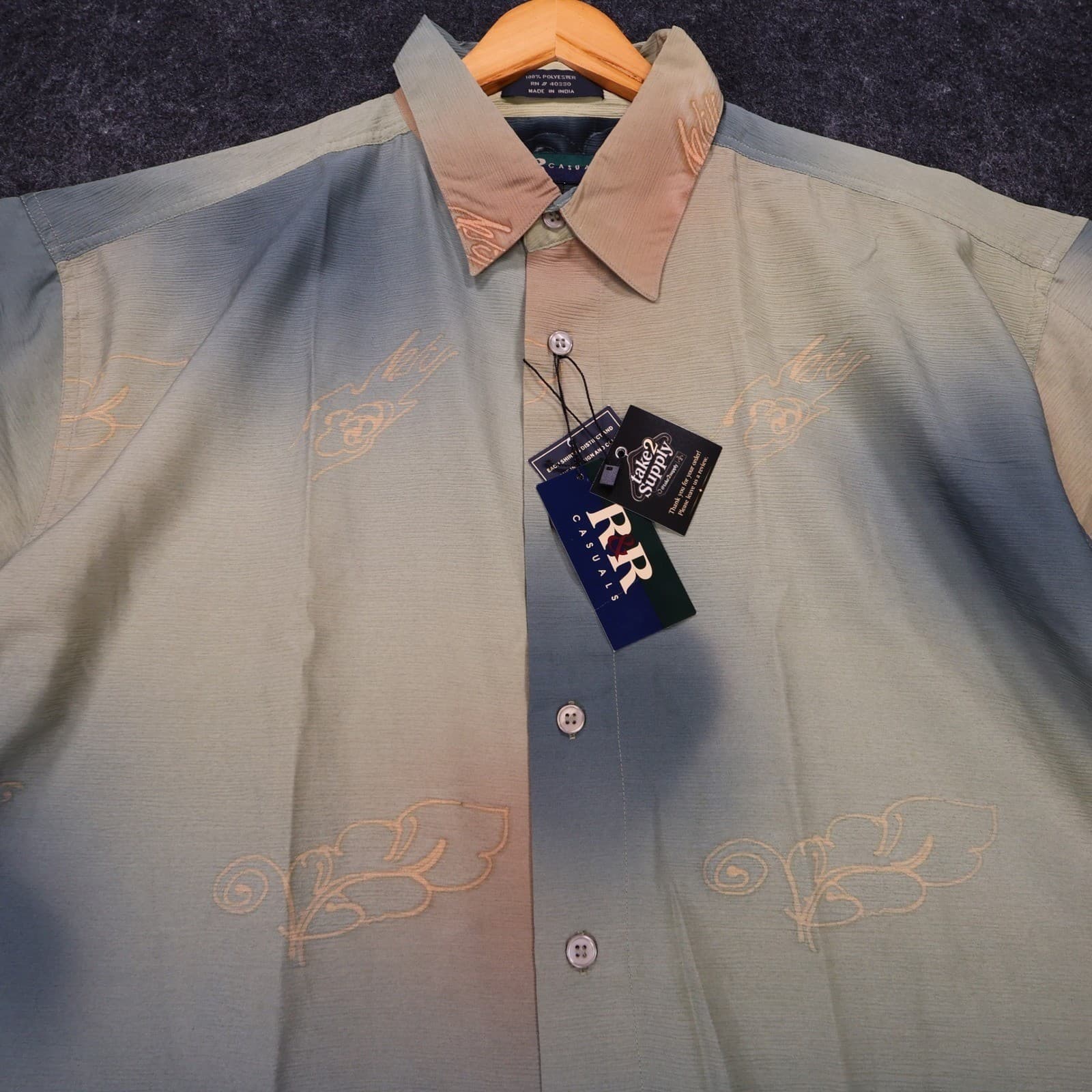 RR Casuals Button Up Shirt Mens XL Multicolor New Vintage Short Sleeve - Thumbnail 5