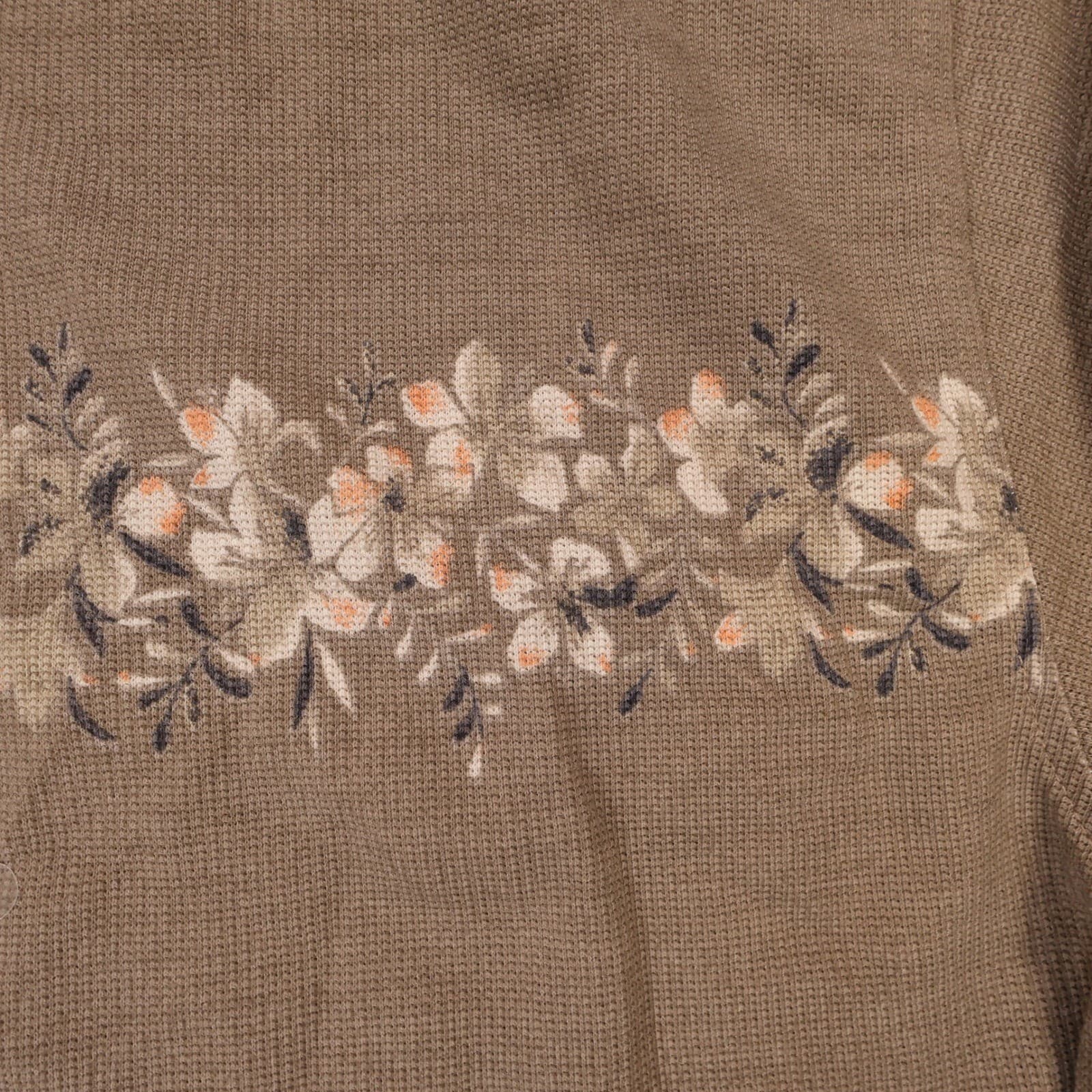 Van Heusen Button Up Mens XL Brown Excellent Vintage Floral Knit Camp Shirt - Thumbnail 6