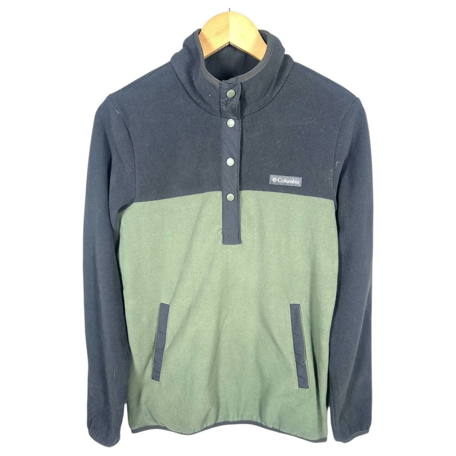 Columbia Men's Fleece Pullover Snap Neck Color Block Long Sleeve Size Small - Thumbnail 2