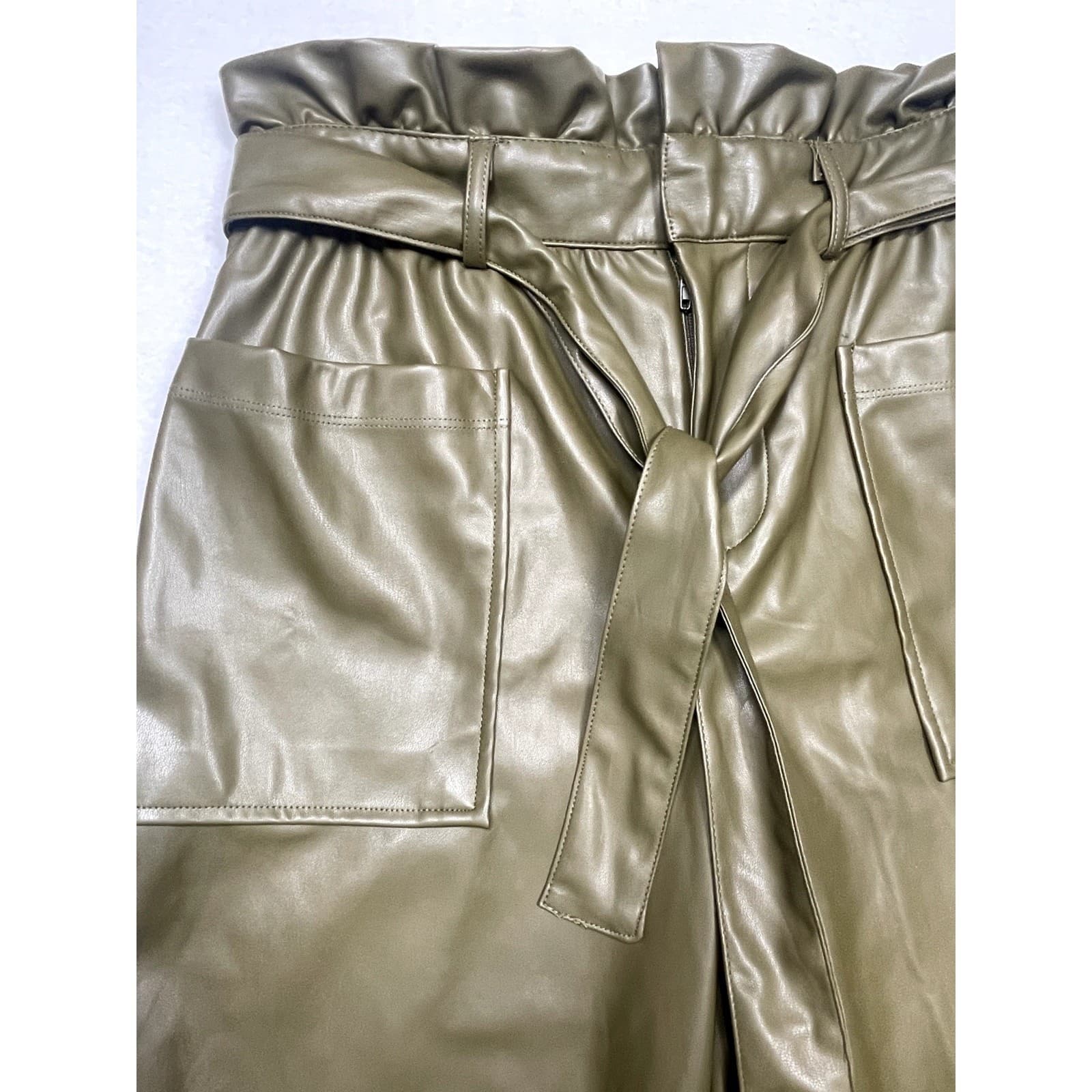 Who What Wear Women's Faux Paperbag Leather Pants - Size 6 - Thumbnail 3