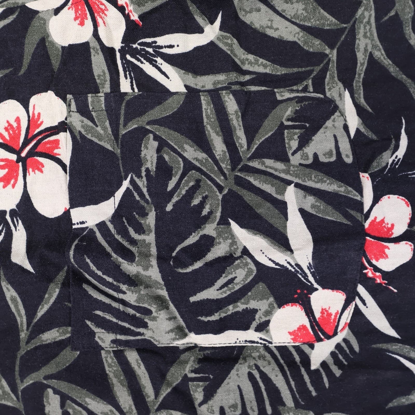 Untied Button Up Shirt Mens XL Black New Vintage Tropical Silk Floral - Thumbnail 6