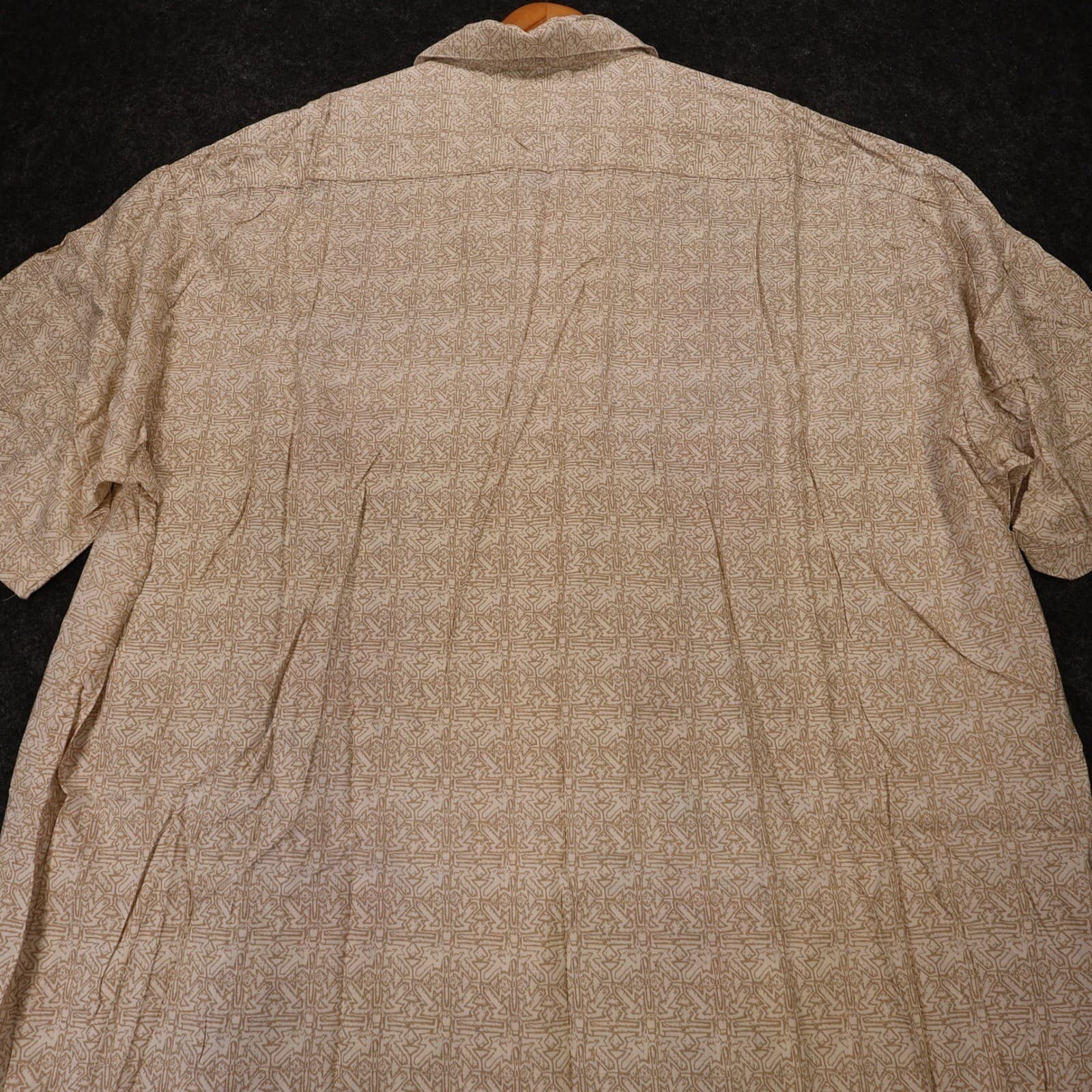 Morro Bay Button Up Mens XL Tan Vintage Floral Rayon Hawaiian Tropical Shirt - Thumbnail 6
