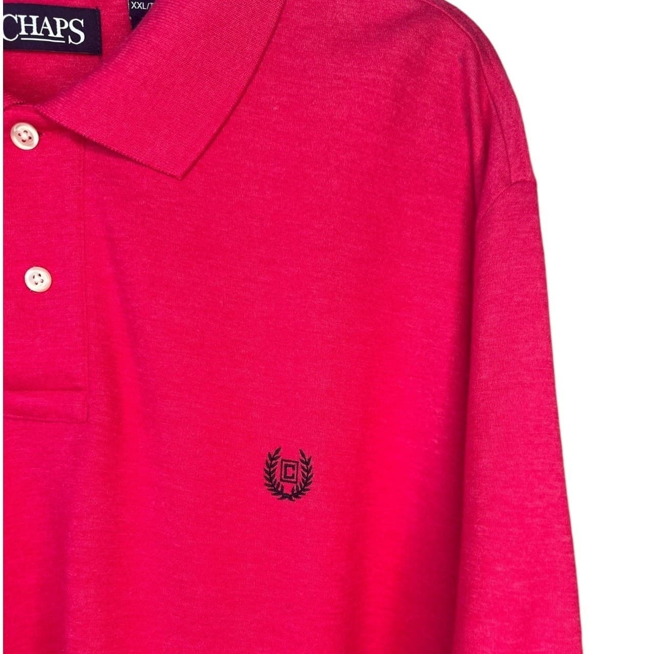 Chaps Men's XXL Red Short Sleeve Cotton Polo Shirt - Thumbnail 3