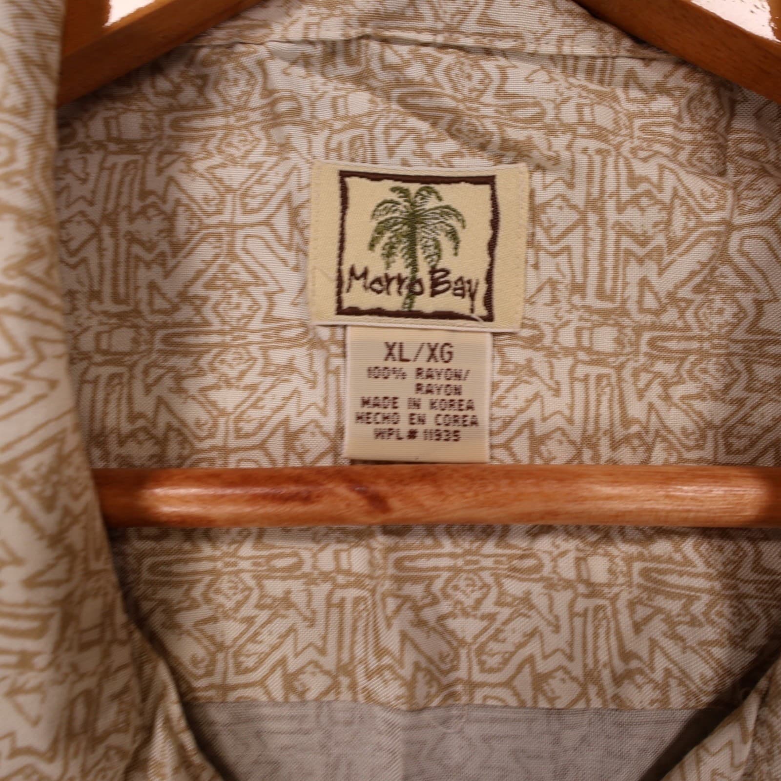 Morro Bay Button Up Mens XL Tan Vintage Floral Rayon Hawaiian Tropical Shirt - Thumbnail 7
