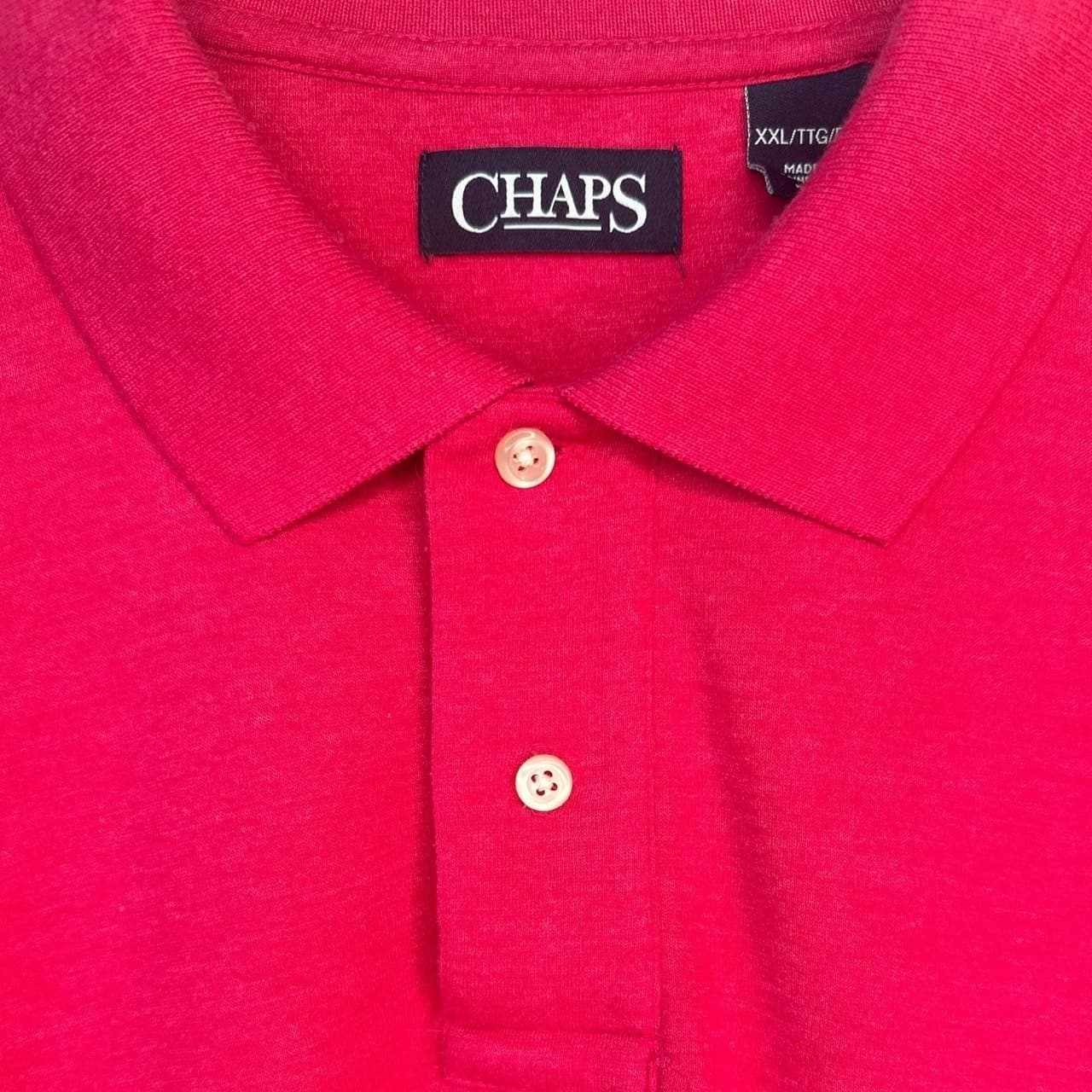 Chaps Men's XXL Red Short Sleeve Cotton Polo Shirt - Thumbnail 4