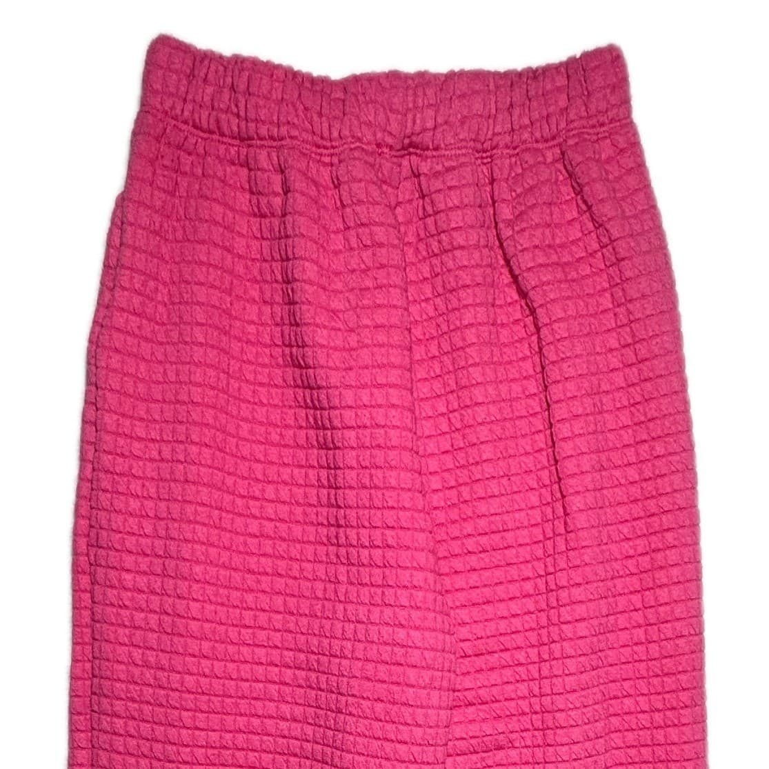 Princess Polly Textured High Waisted Wide Leg Pants Hot Pink Size 0 - Thumbnail 4