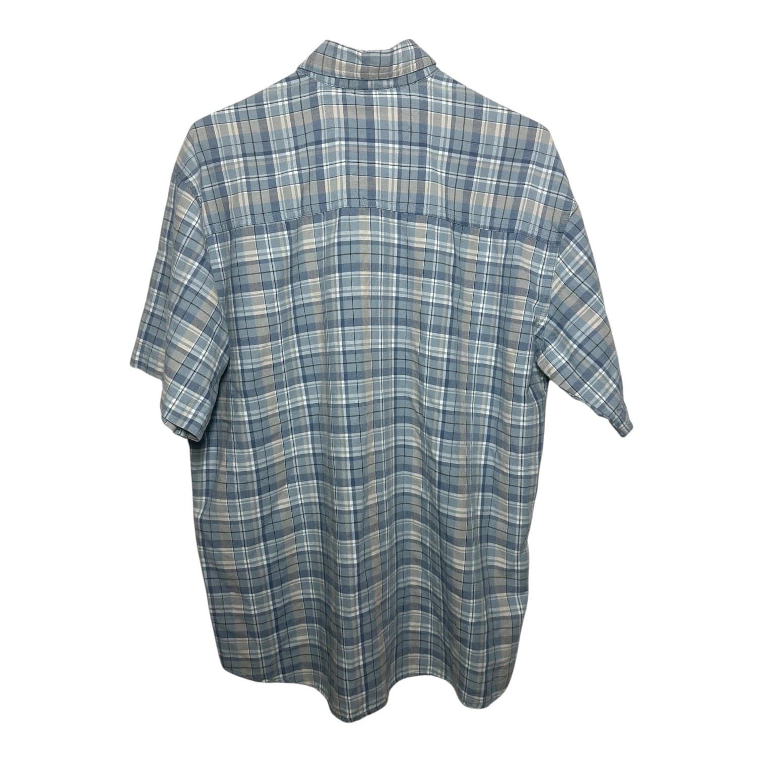Canyon Guide Outfitters Men’s Plaid Short Sleeve Button-Down Shirt Blue L - Thumbnail 2