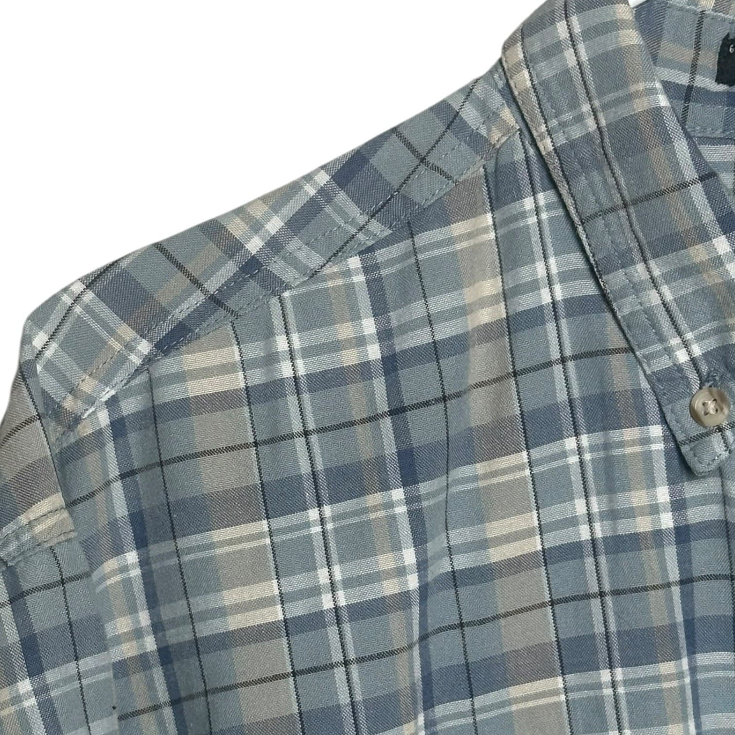 Canyon Guide Outfitters Men’s Plaid Short Sleeve Button-Down Shirt Blue L - Thumbnail 3