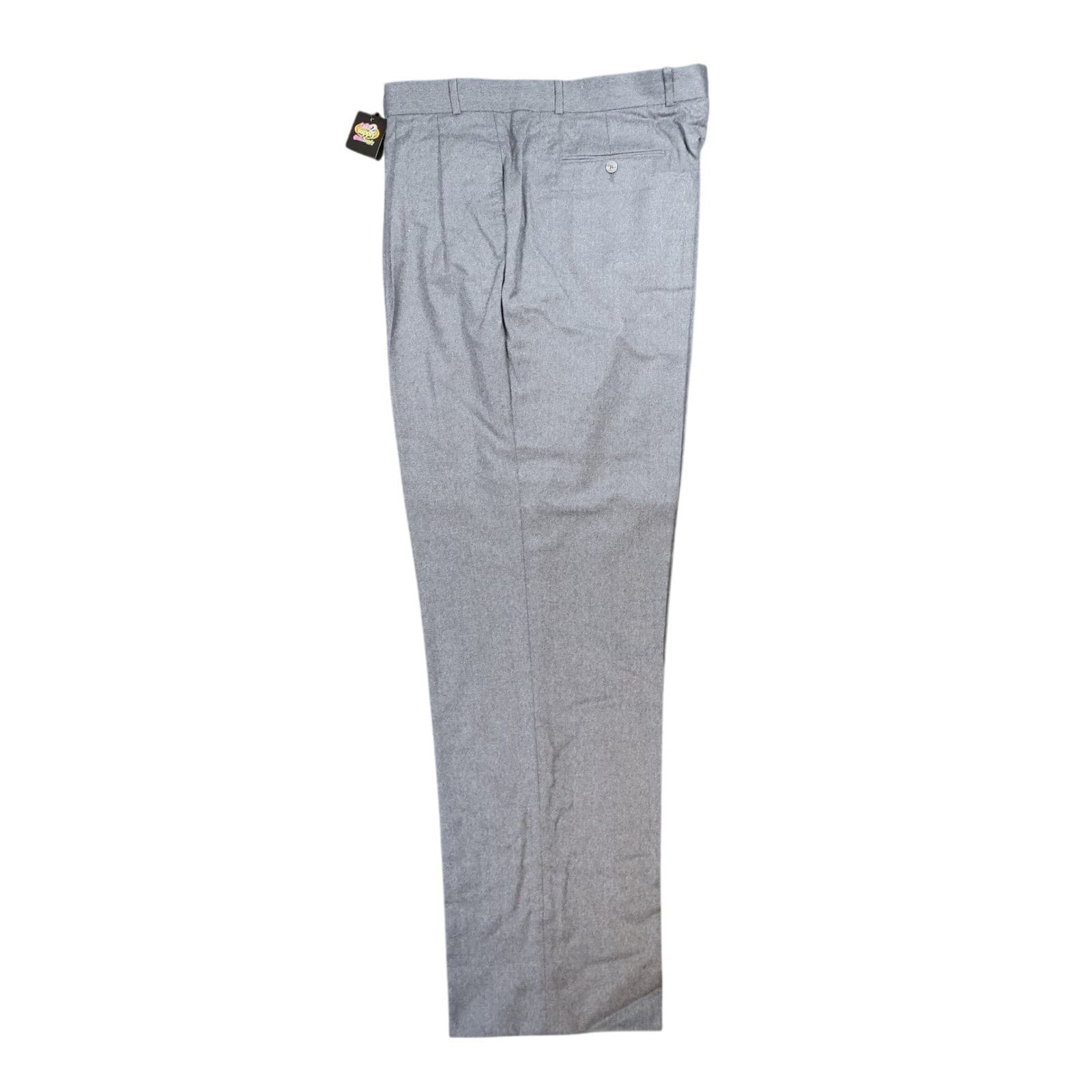 Lands End Dress Pants Mens 44L Gray 100% Wool Pleated Made in Portugal - Thumbnail 4