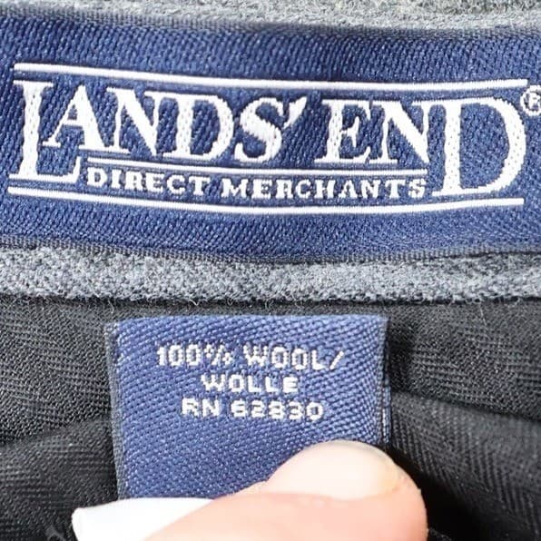 Lands End Dress Pants Mens 44L Gray 100% Wool Pleated Made in Portugal - Thumbnail 7