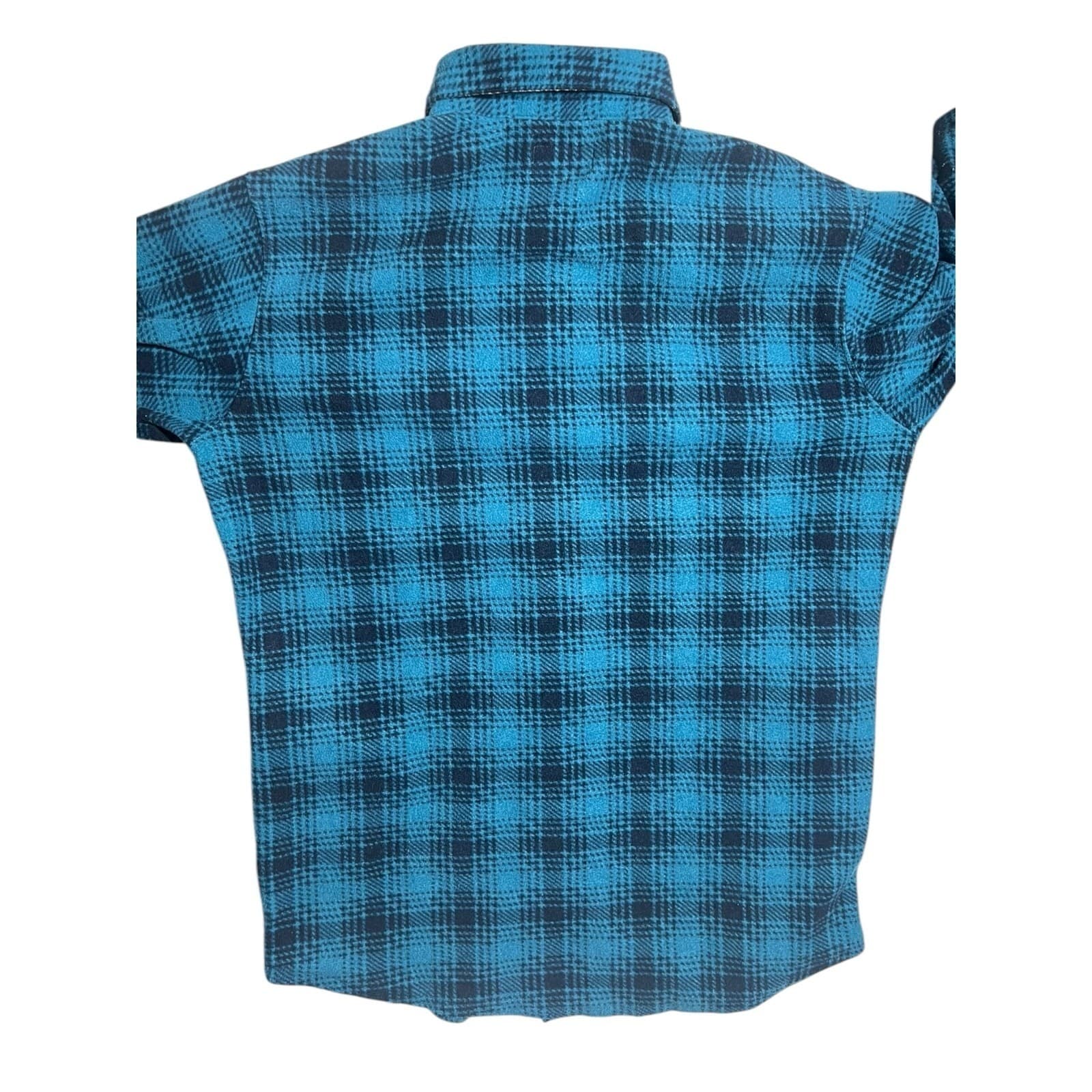 Wrangler Men's Small Blue & Black Flannel Button-Down Shirt - Thumbnail 2