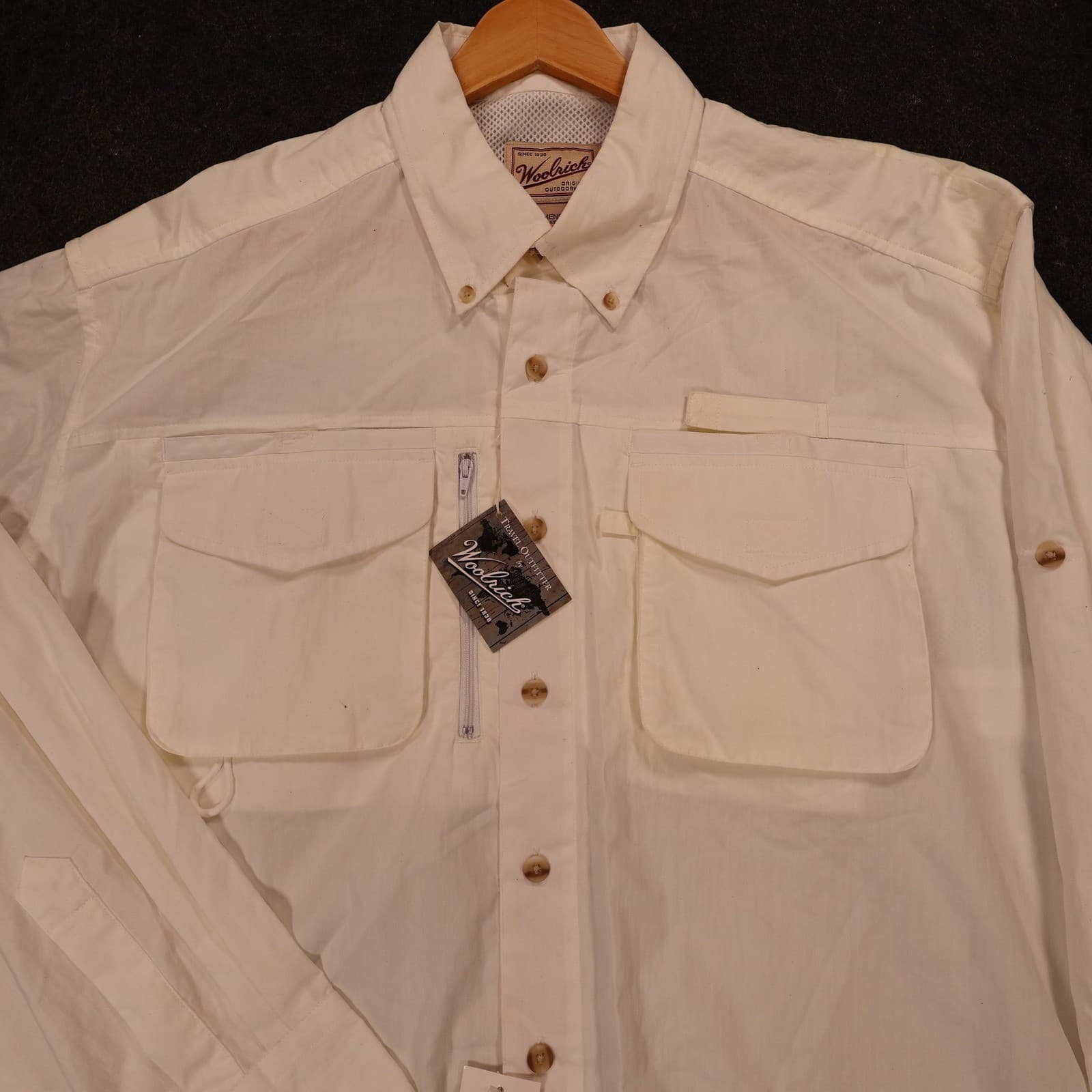 Woolrich Fishing Shirt Mens XL White New Vintage Travel Outfitter Button Up - Thumbnail 3