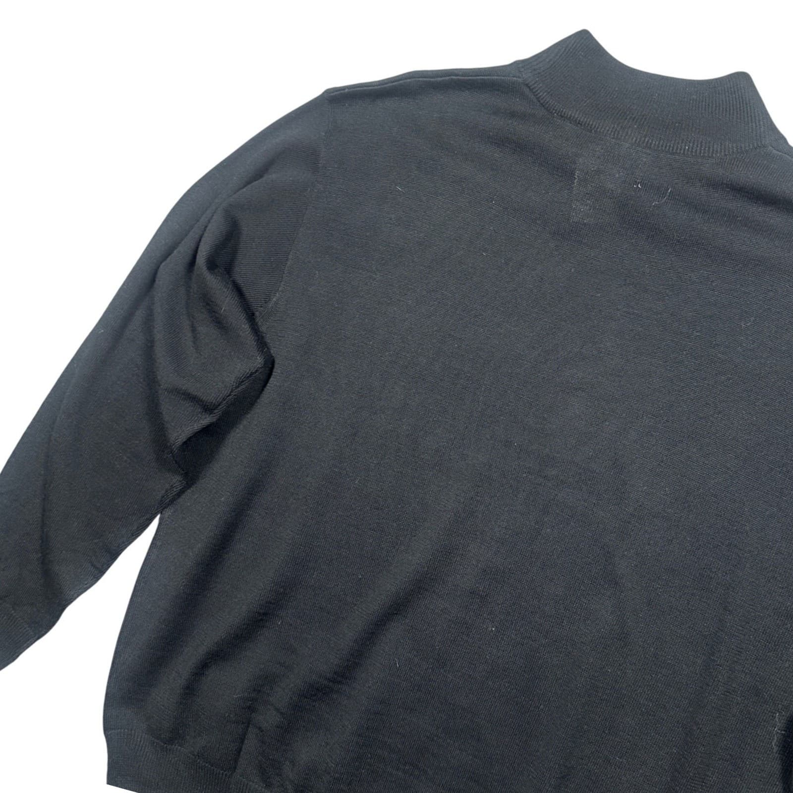 Vintage Linea Uomo Mock Neck Sweater Mens XL Black NEW Merino Wool Pullover - Thumbnail 5