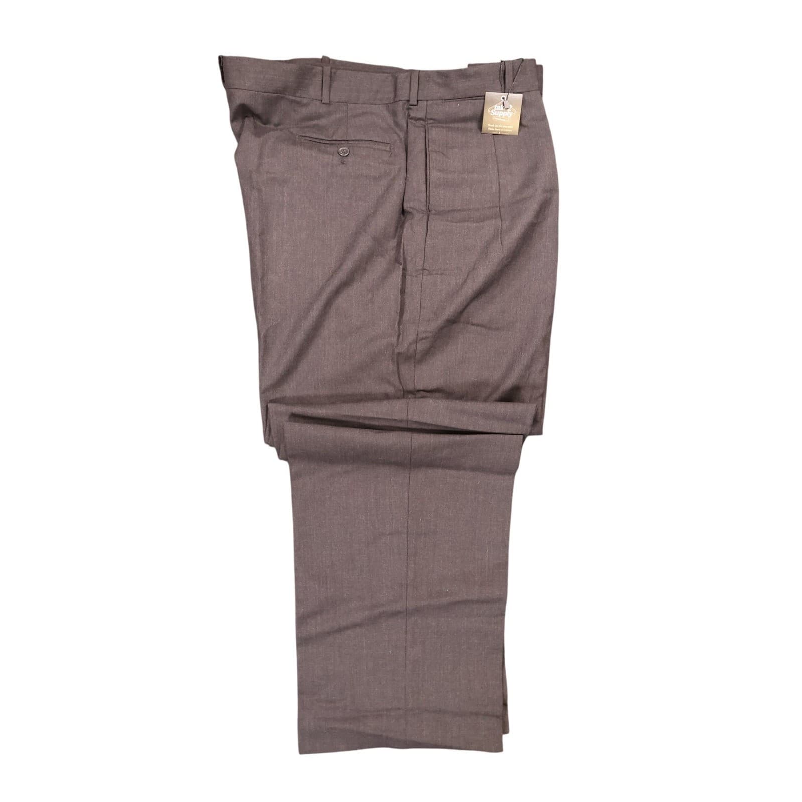 Lands' End Dress Pants Mens 44 Gray 100% Wool Pleated - Thumbnail 3