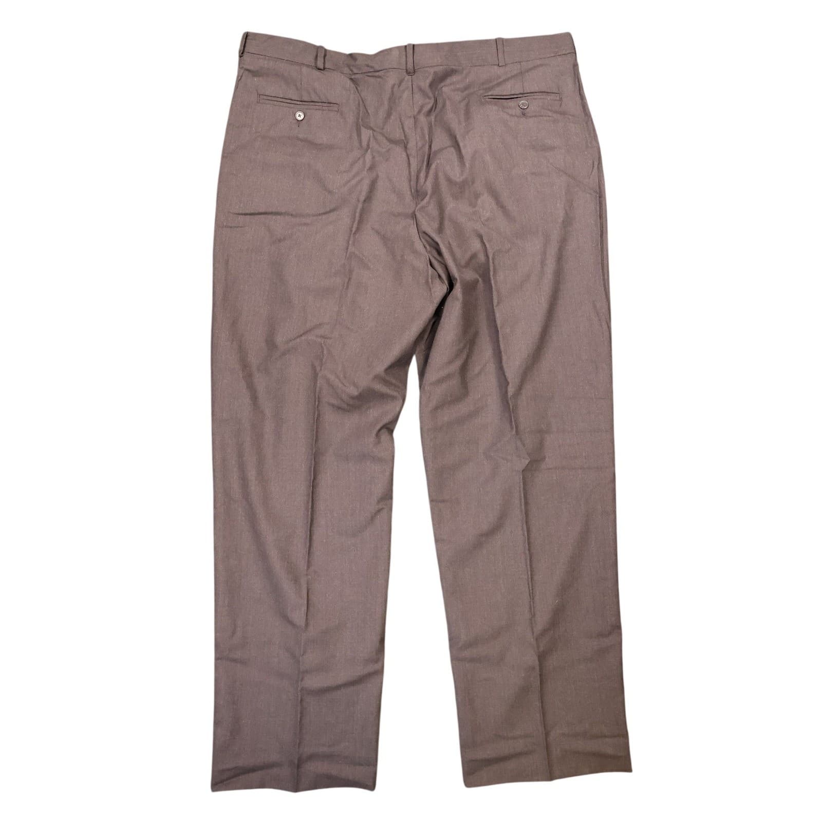 Lands' End Dress Pants Mens 44 Gray 100% Wool Pleated - Thumbnail 2