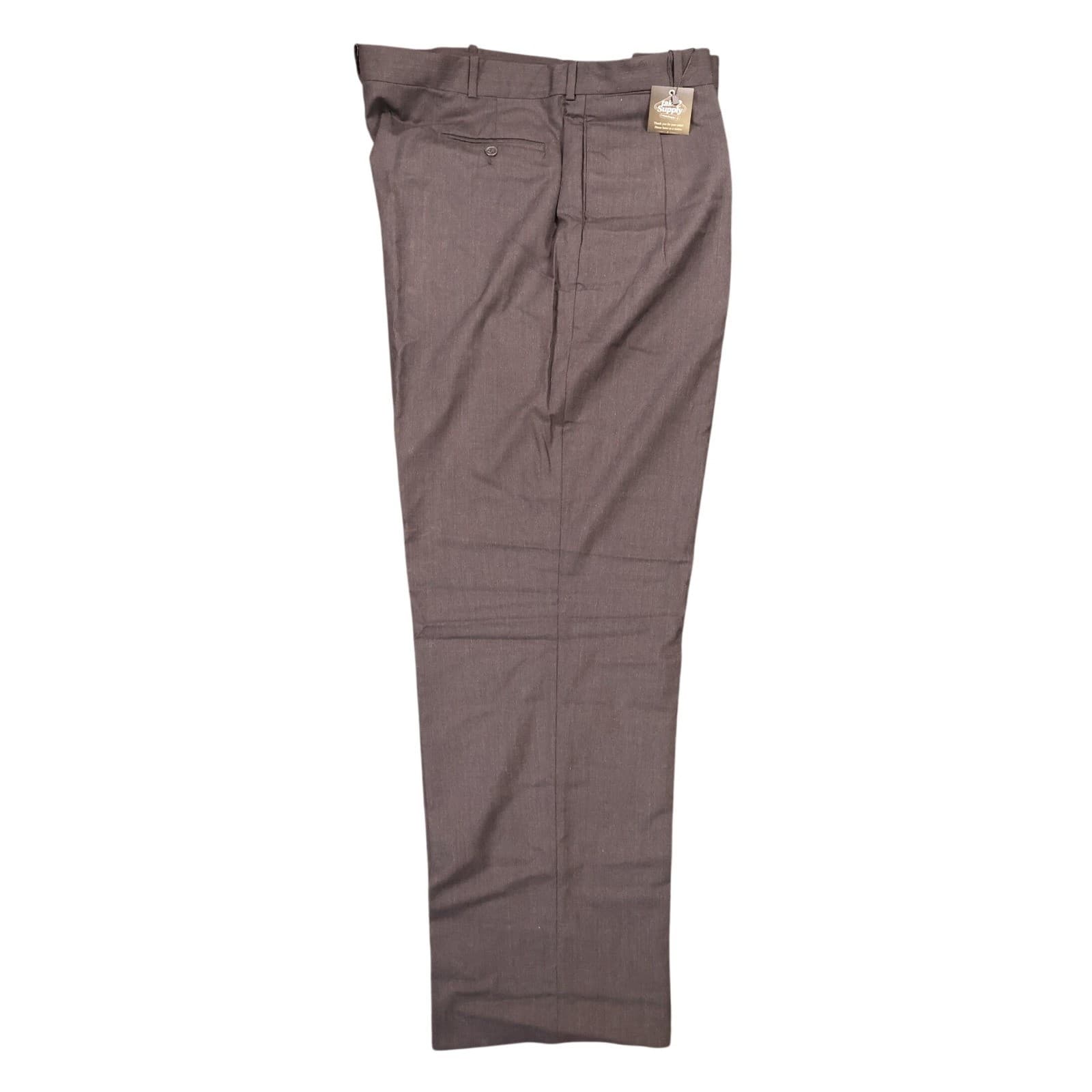 Lands' End Dress Pants Mens 44 Gray 100% Wool Pleated - Thumbnail 4