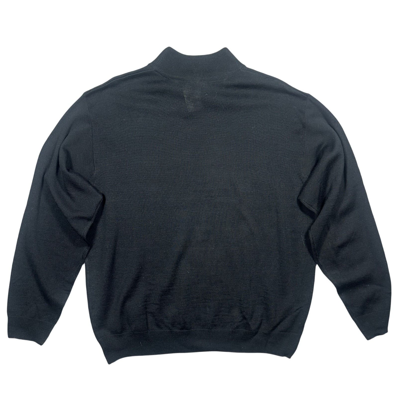 Vintage Linea Uomo Mock Neck Sweater Mens XL Black NEW Merino Wool Pullover - Thumbnail 2