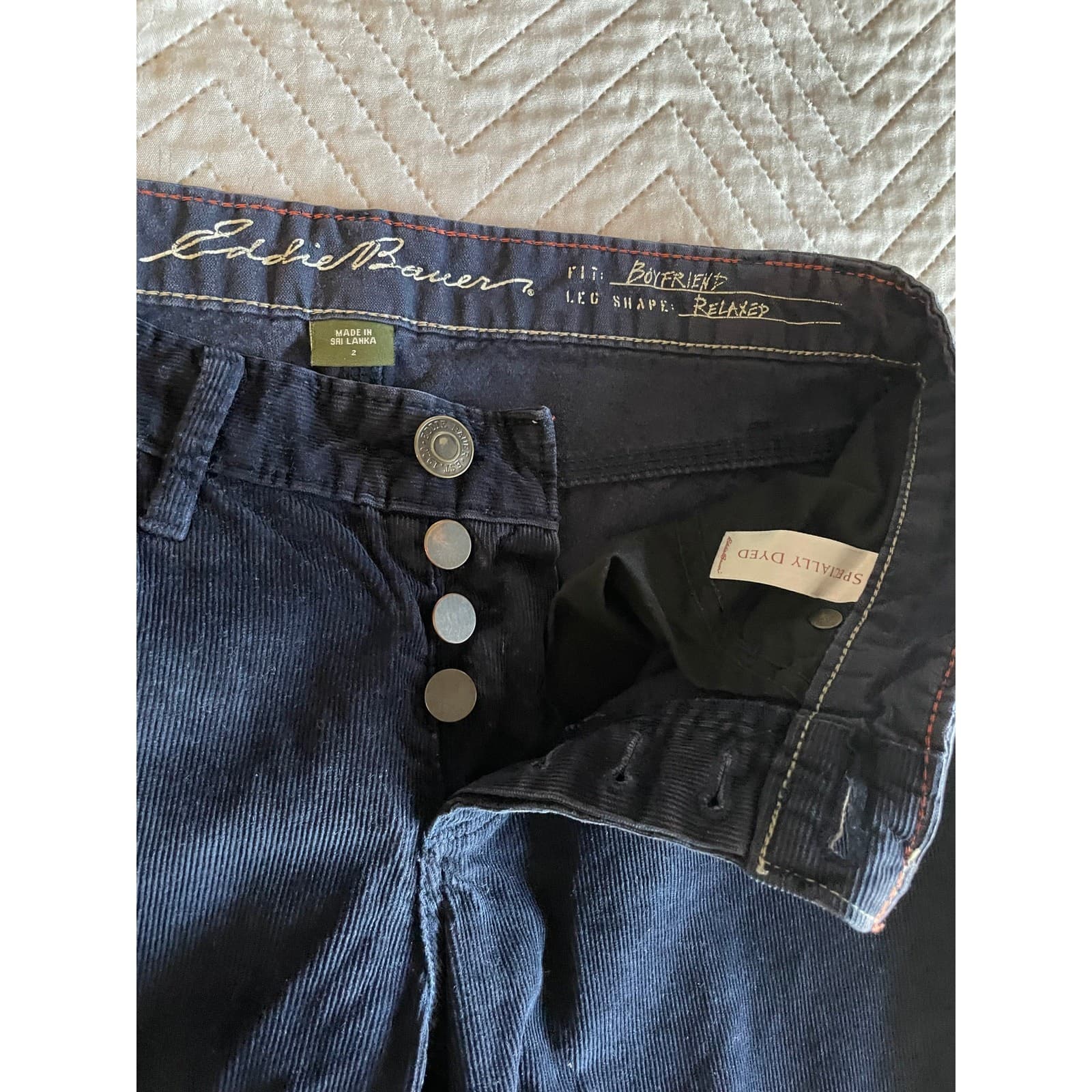 Eddie Bauer Womens Black Corduroy Size 2 - Thumbnail 7
