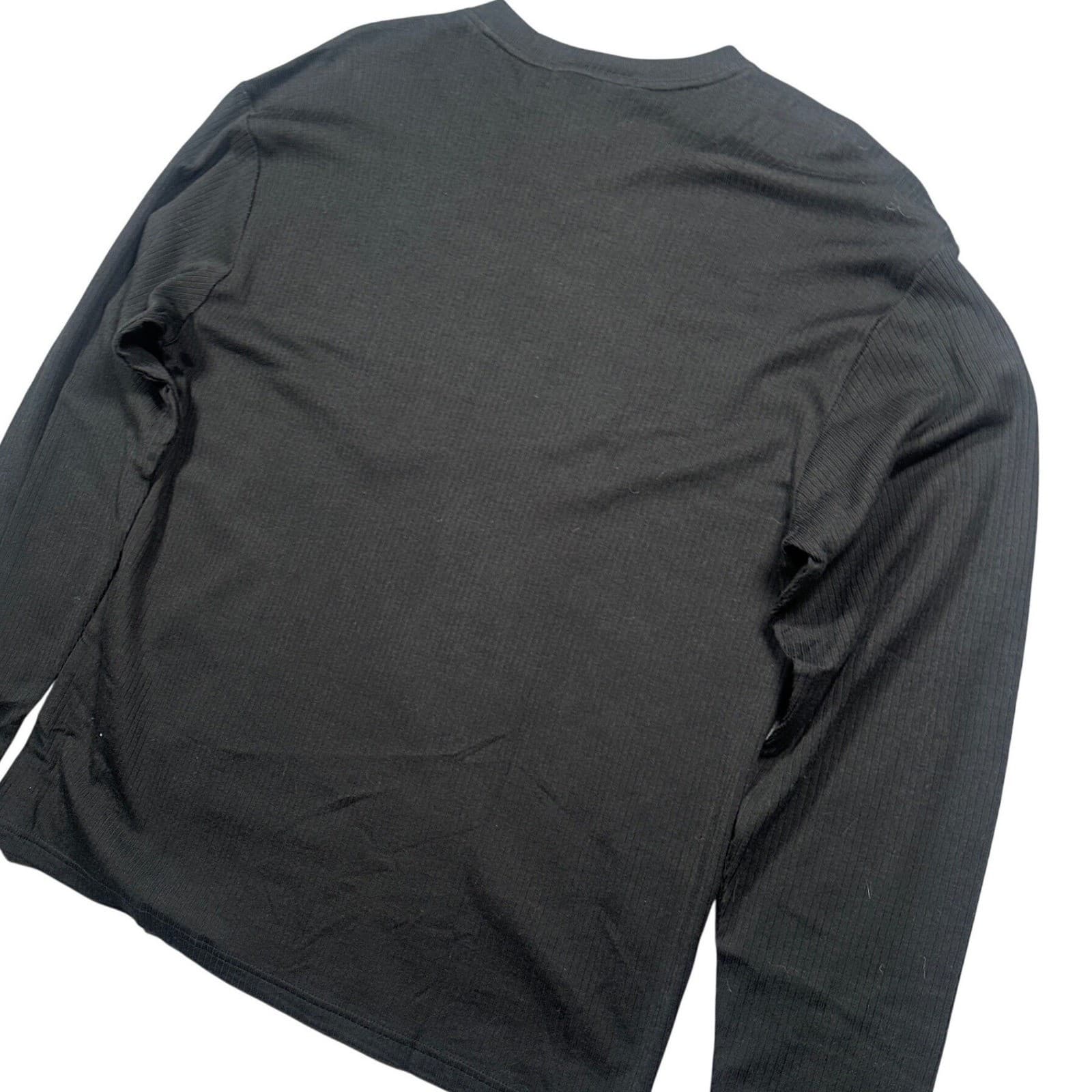 Vintage R&R Casuals Long Sleeve Shirt Mens XL Black New Ribbed V-Neck Cotton - Thumbnail 5
