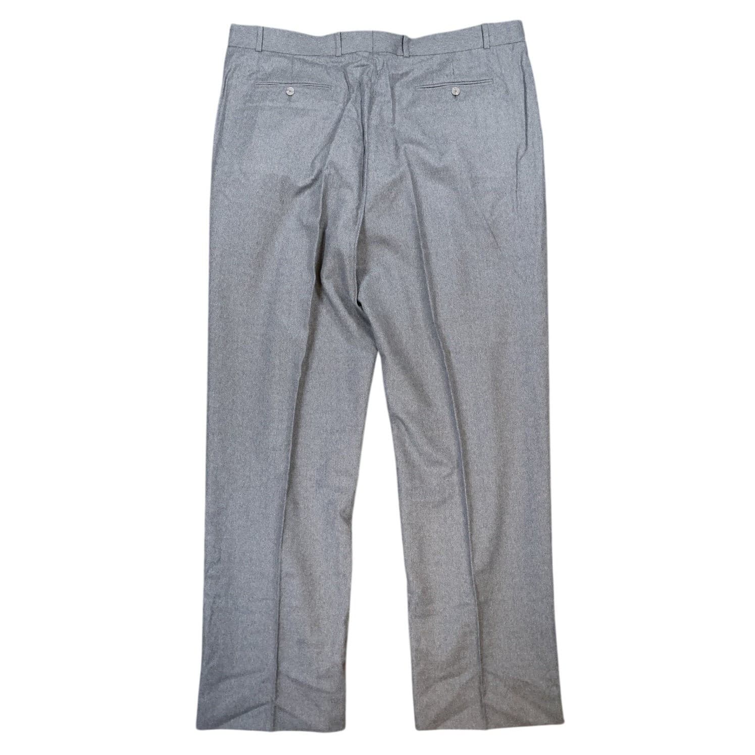 Lands End Dress Pants Mens 44L Gray 100% Wool Pleated Made in Portugal - Thumbnail 2