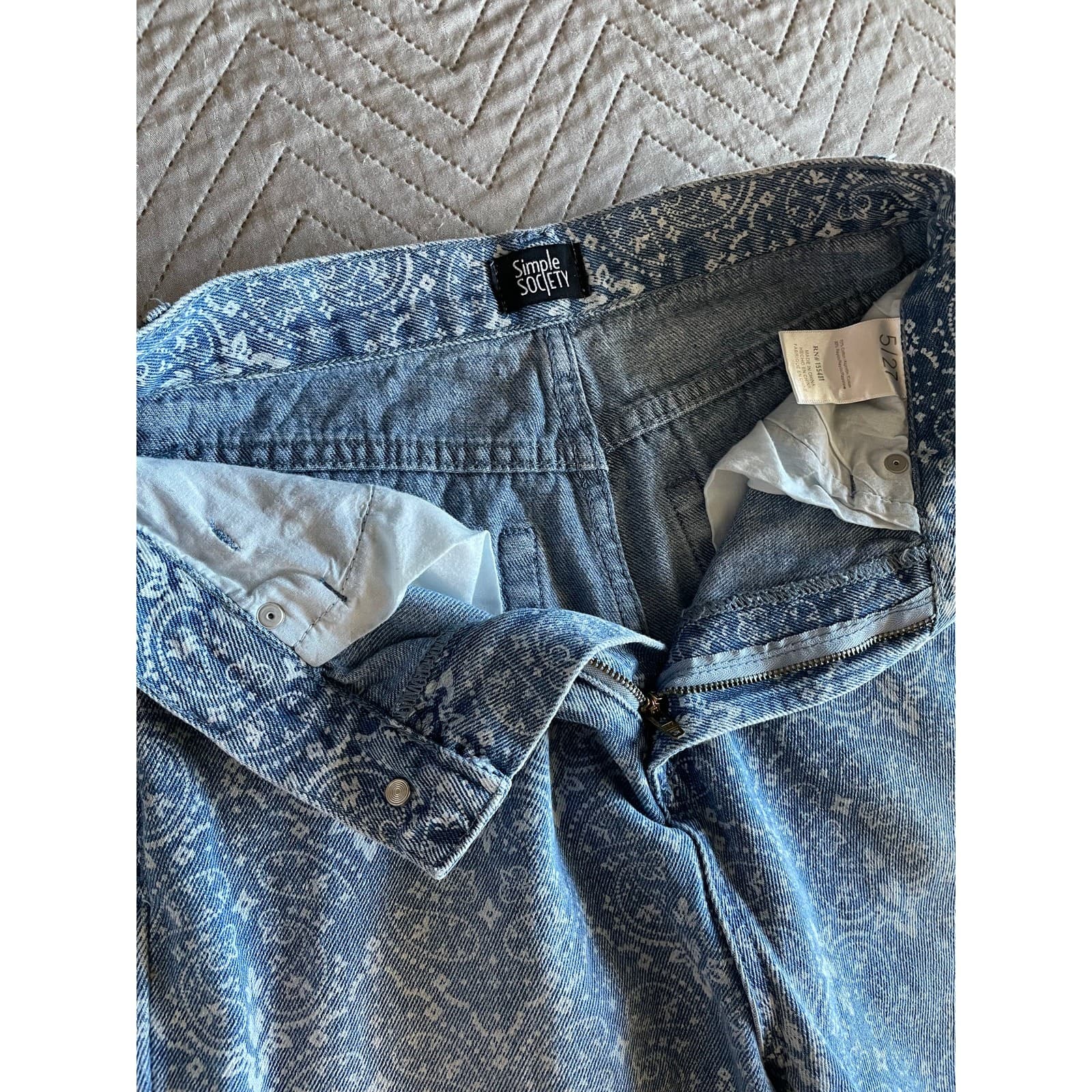 Simple Society Womens Paisley Jeans Size 5 - Thumbnail 5