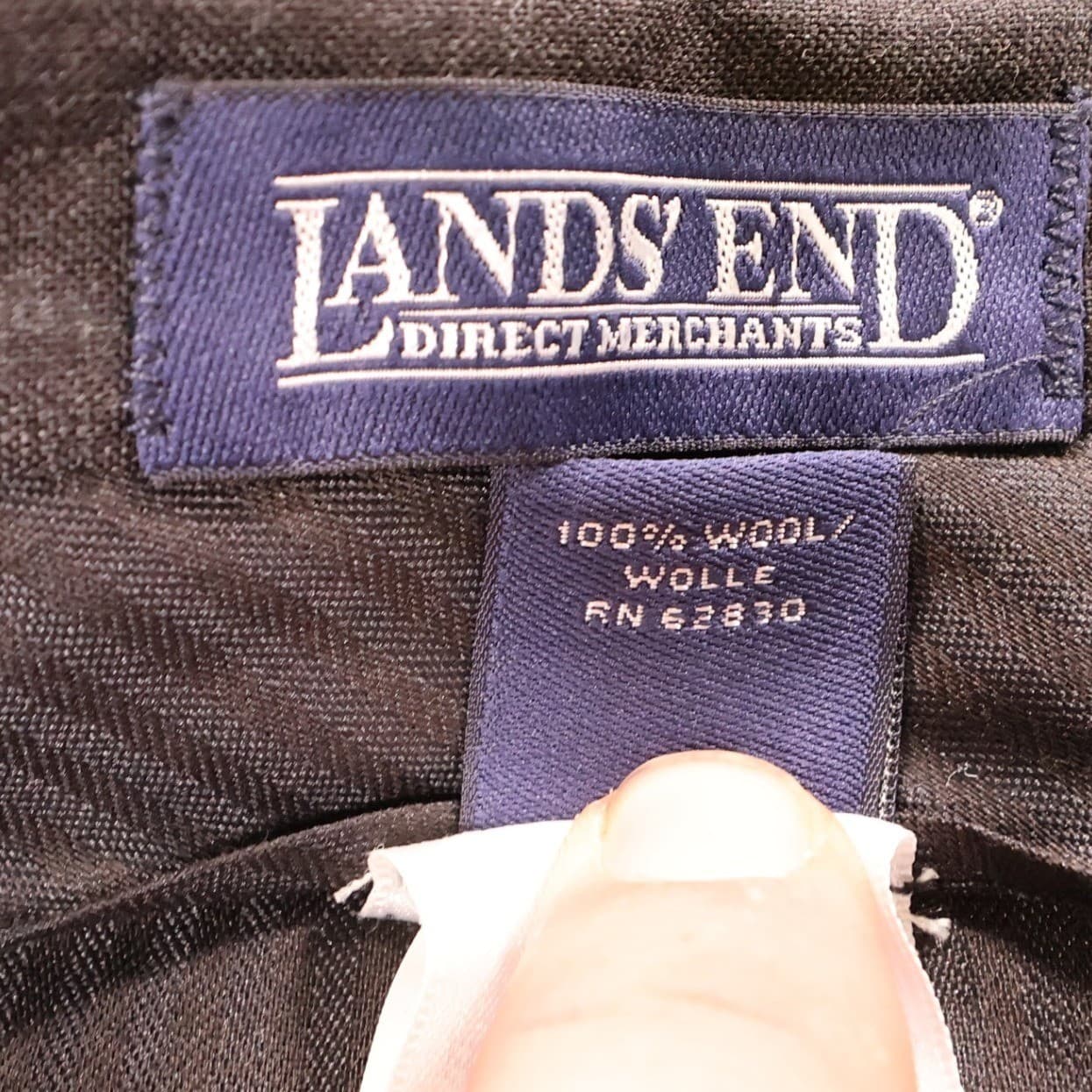 Lands' End Dress Pants Mens 44 Gray 100% Wool Pleated - Thumbnail 7