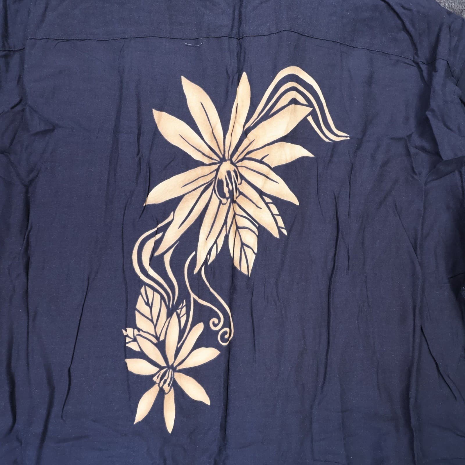 IZOD Button Front Shirt Mens XL Black Excellent Vintage Tropical Floral Rayon - Thumbnail 6