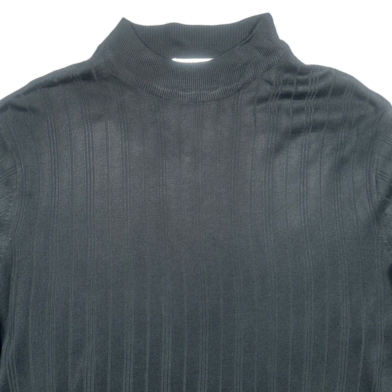 Vintage Linea Uomo Mock Neck Sweater Mens XL Black New Ribbed Knit Pullover - Thumbnail 5