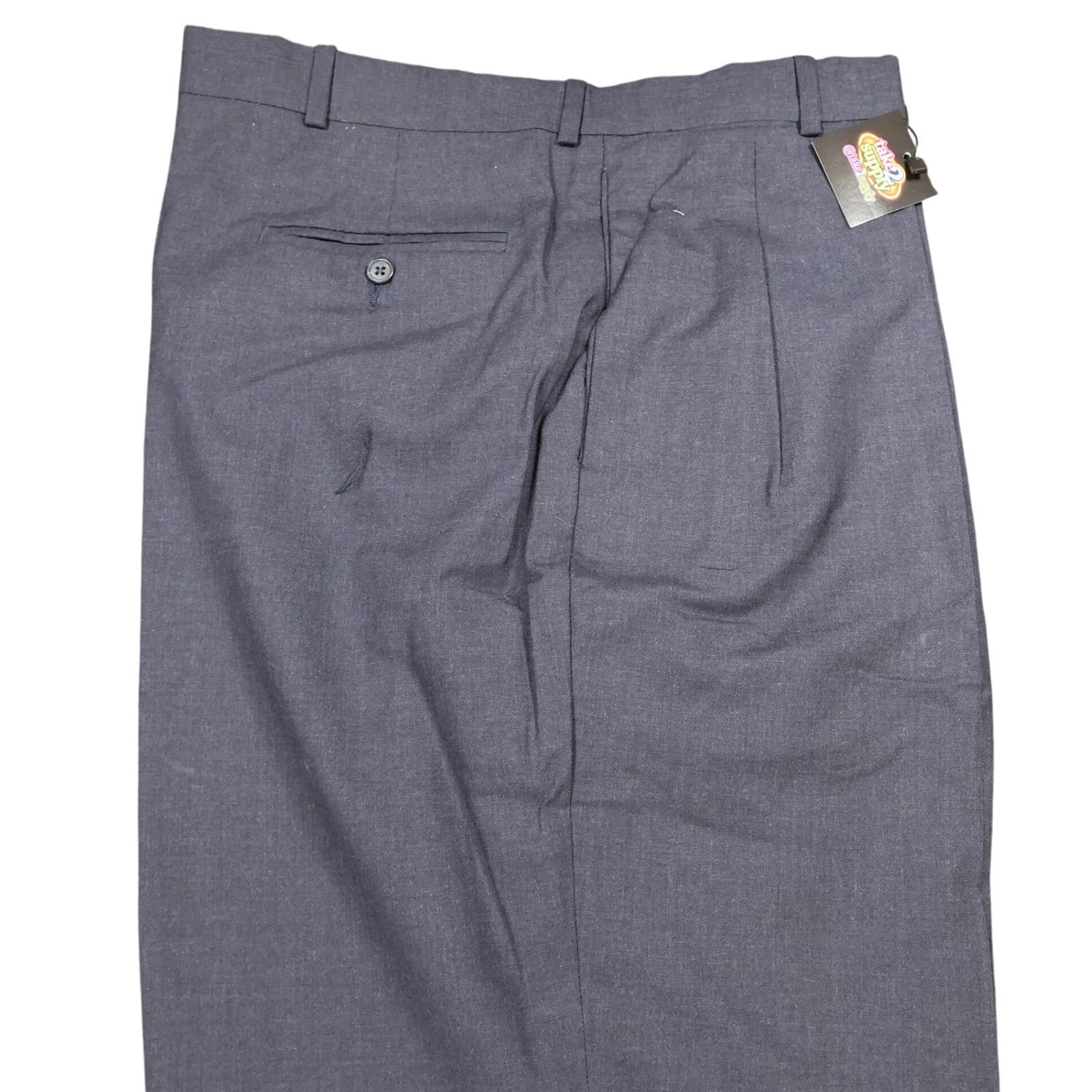 Lands End Dress Pants Mens 44 Gray Wool Pleated Front Straight Leg - Thumbnail 4