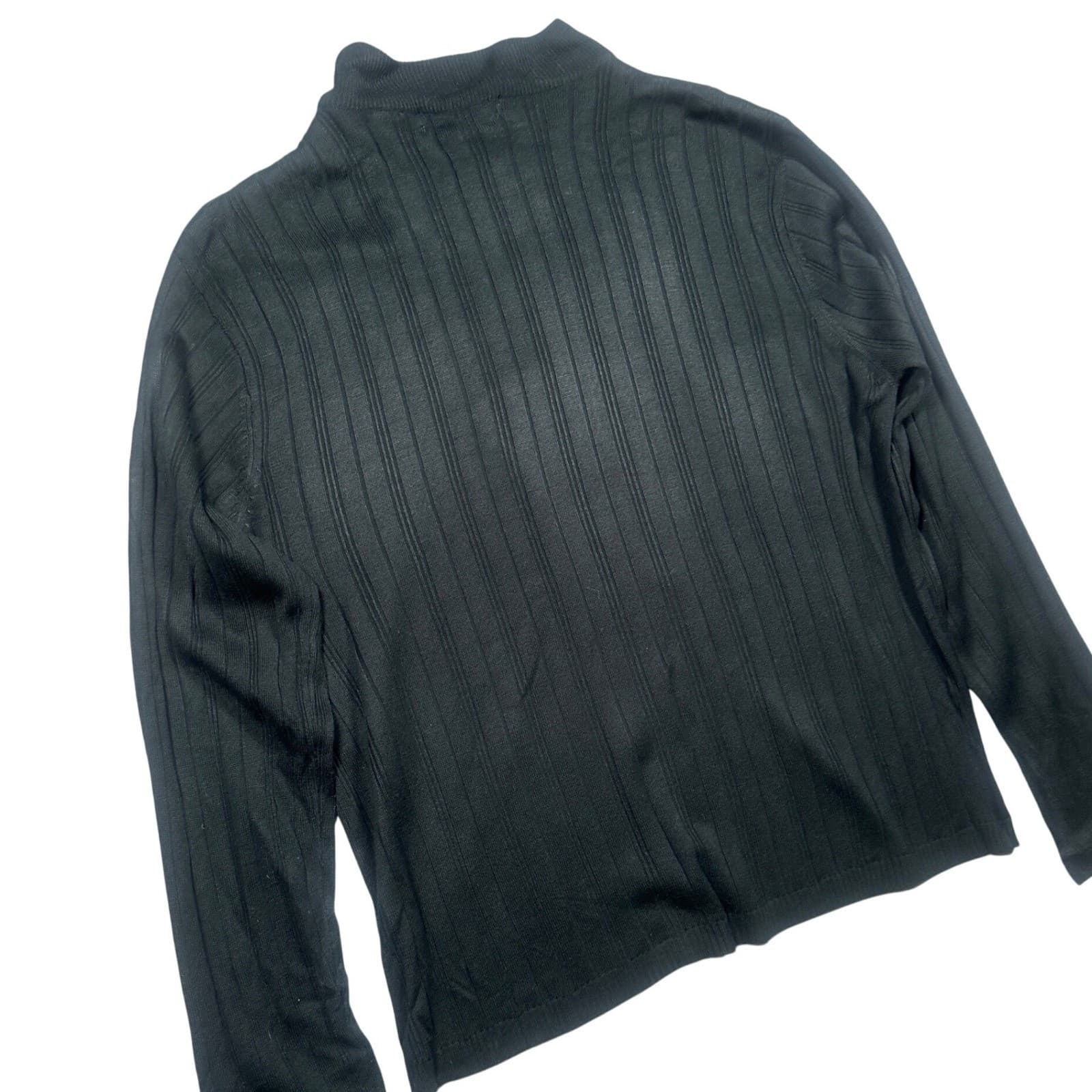 Vintage Linea Uomo Mock Neck Sweater Mens XL Black New Ribbed Knit Pullover - Thumbnail 4