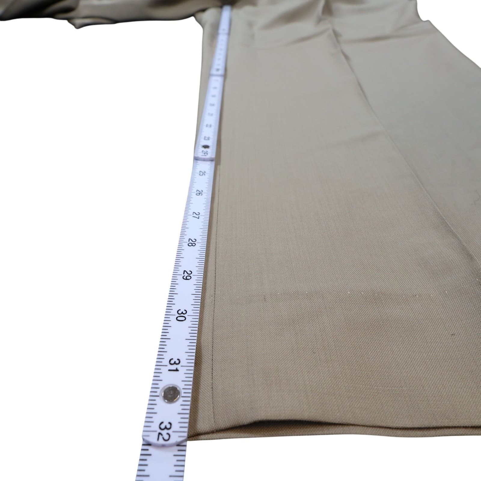 Lauren Ralph Lauren Dress Pants Mens 44x32 Tan Excellent Super 100s Wool Pleated - Thumbnail 4