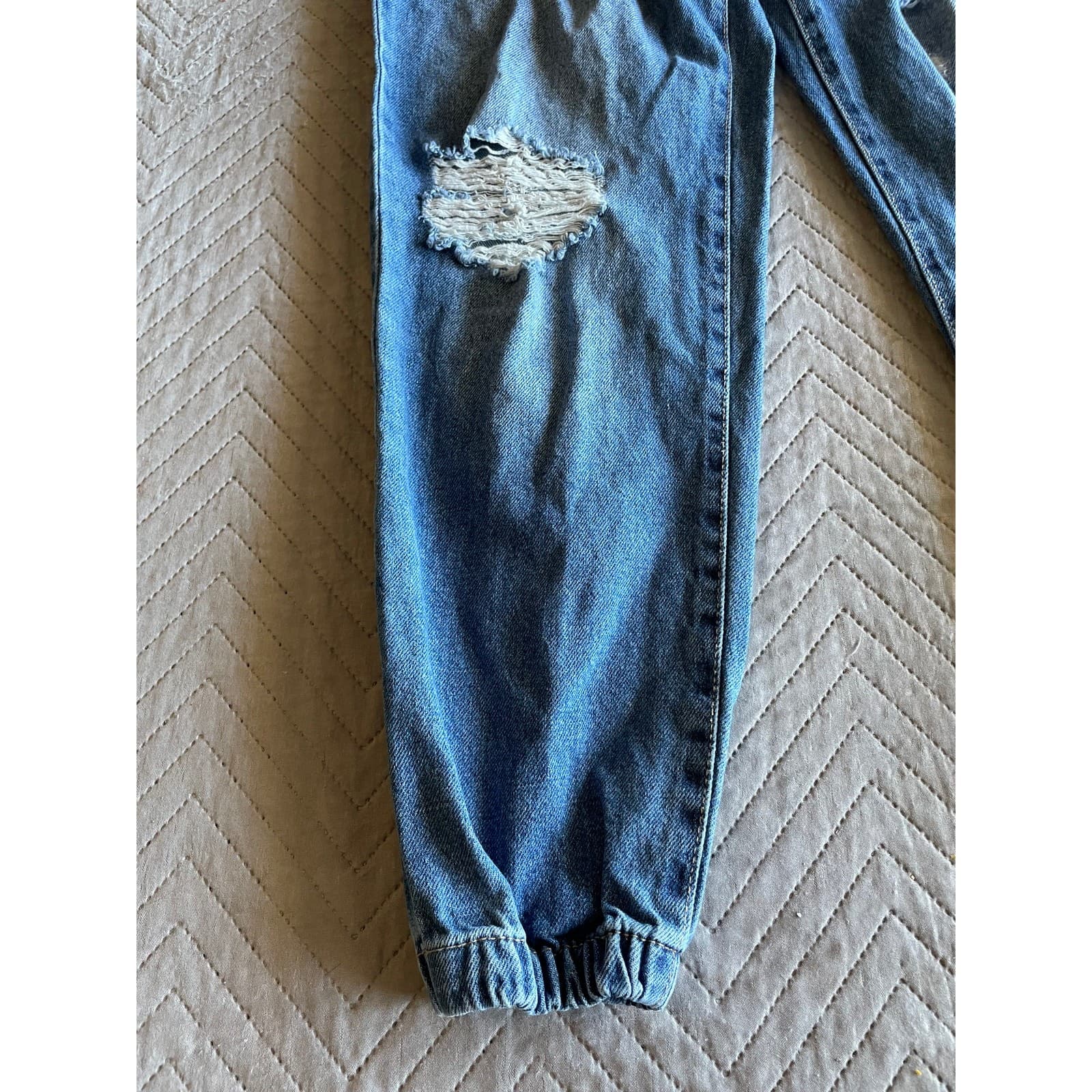 Celebrity Pink Jogger Jeans Women Small Blue Excellent Distressed Elastic Waist - Thumbnail 2