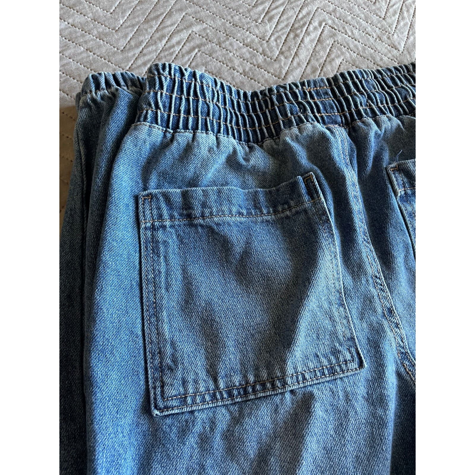 Celebrity Pink Jogger Jeans Women Small Blue Excellent Distressed Elastic Waist - Thumbnail 12