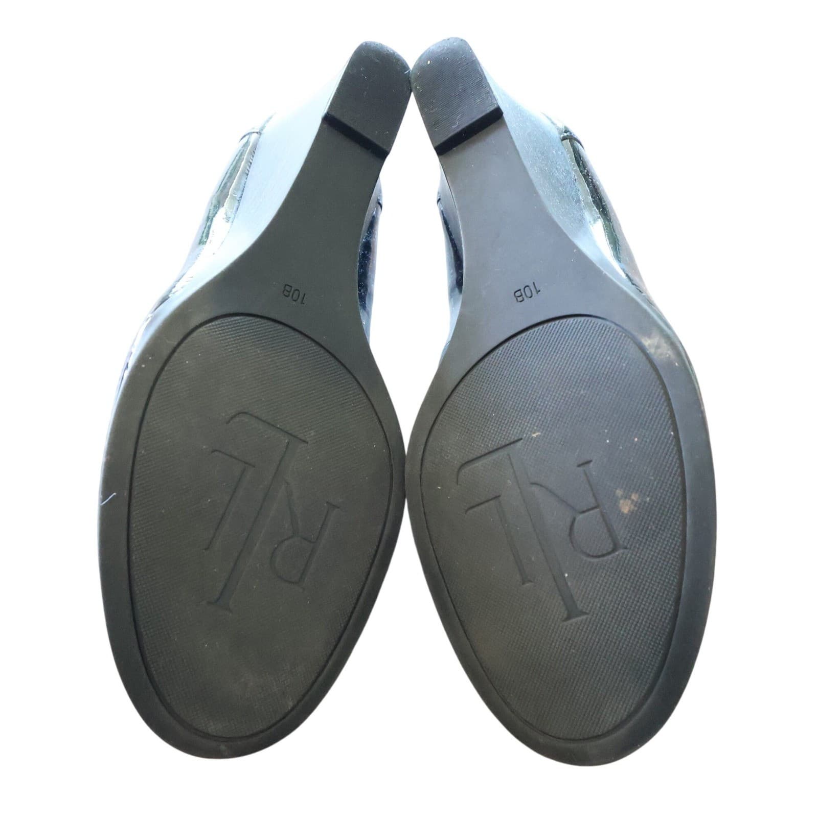 Lauren Ralph Lauren Rory Wedge Loafers Womens 10 Navy Patent Suede - Thumbnail 6