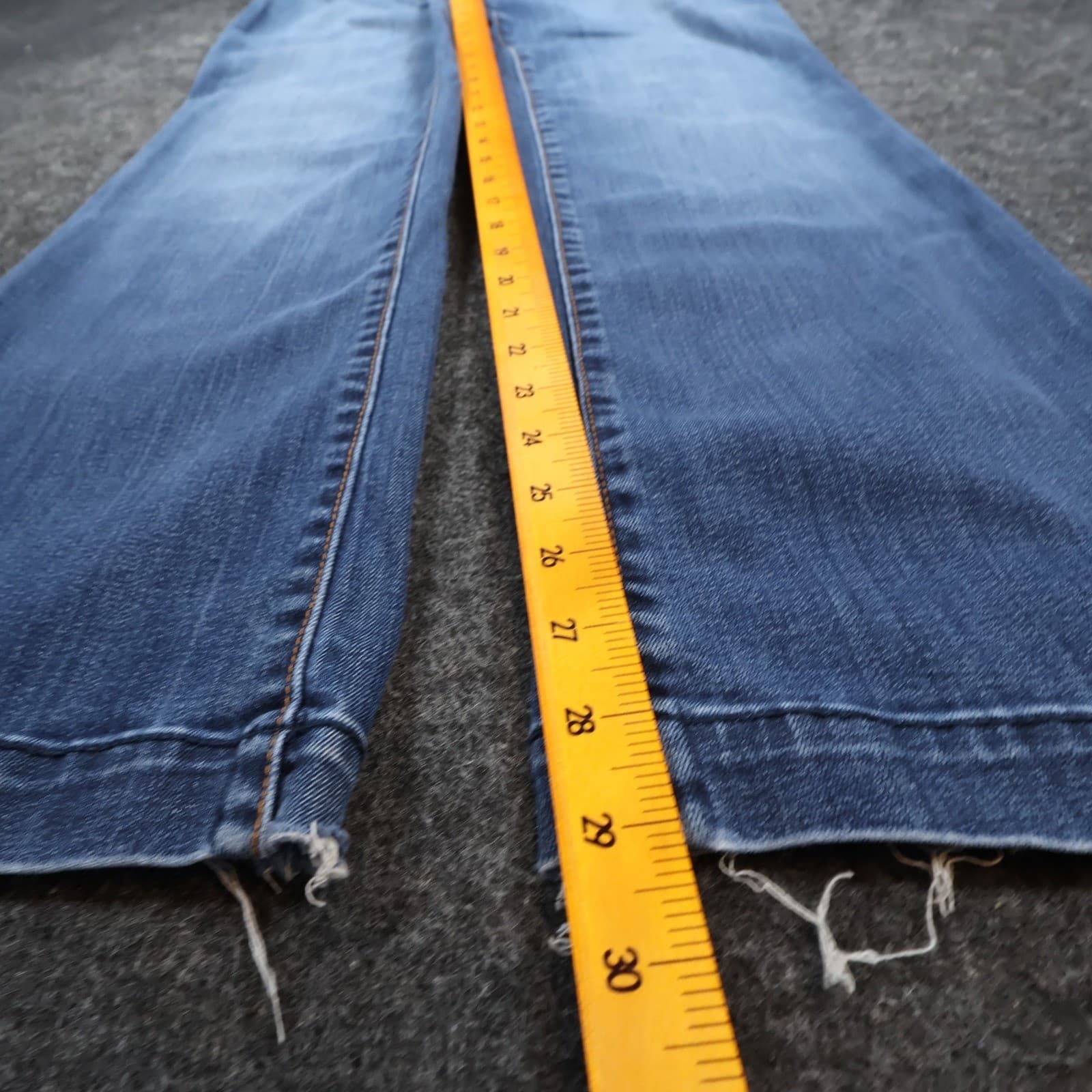 Eddie Bauer Jeans Womens 2 Blue Cotton Blend Straight Leg Raw Hem Casual Stretch - Thumbnail 4